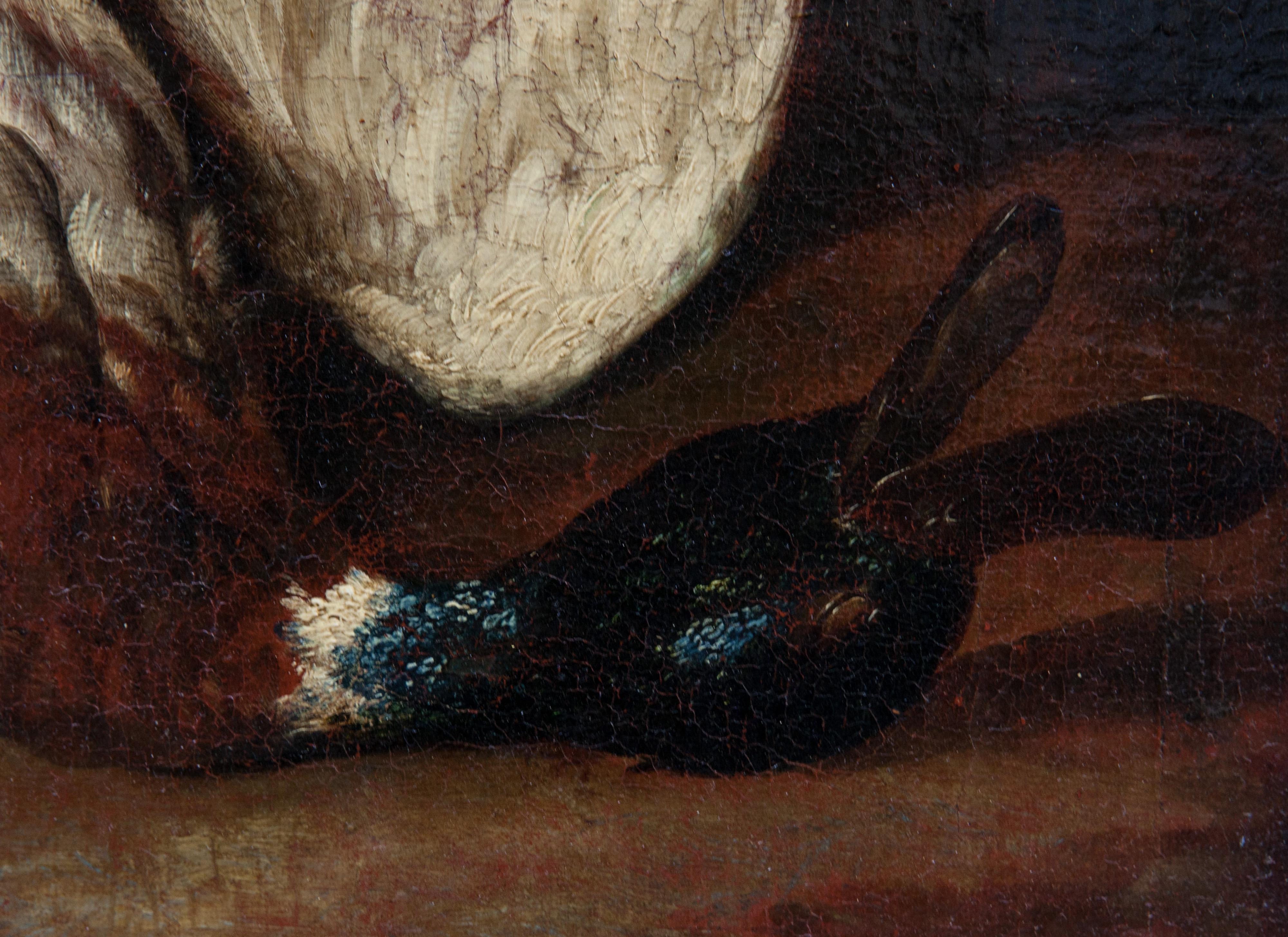 Stillleben der Jagd, Monsù Aurora (1610-1675 oder 1691), zugeschrieben.

Öl auf Leinwand.

Abmessungen: 78 cm x 60 cm

KOSTENLOSER VERSAND IN EUROPA

Wenn Sie sich für barocke Kunst begeistern, wird dieses Stillleben aus der Mitte des 17.
