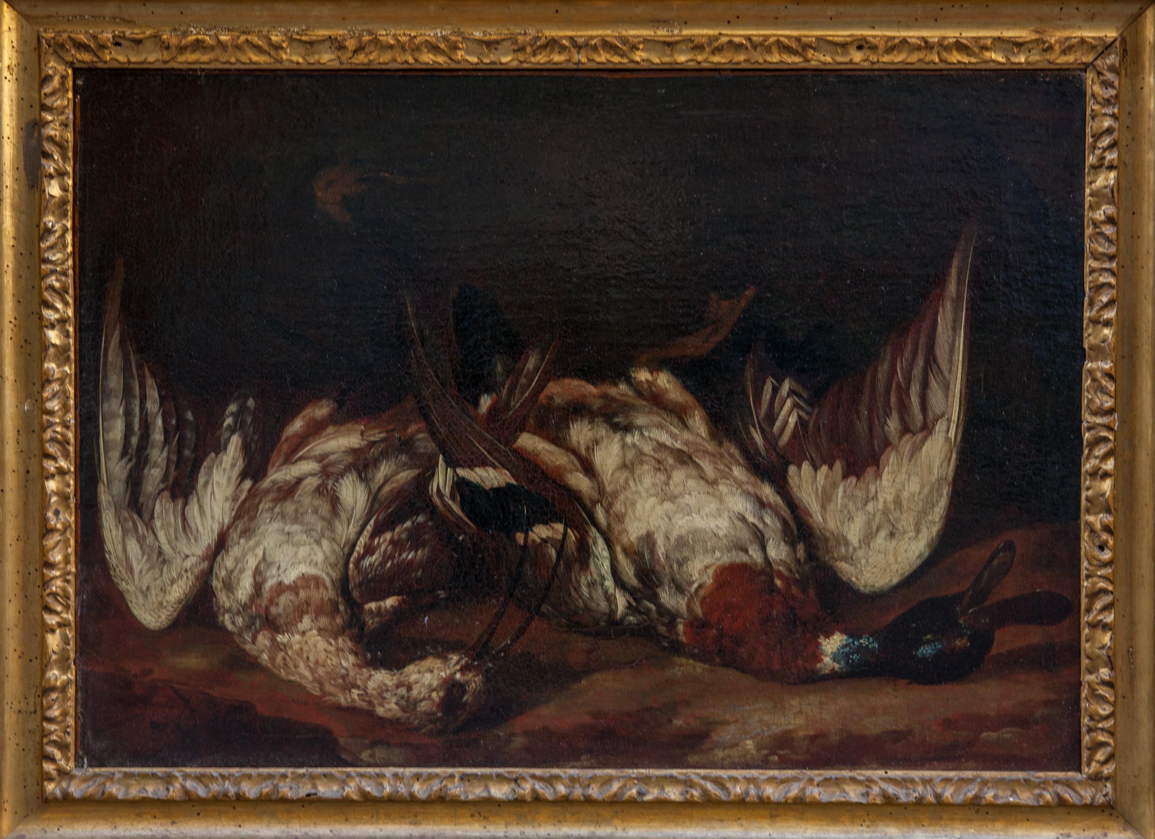 Monsu Aurora  Still-Life Painting – Stillleben der Jagd, Monsù Aurora (1610-1675 oder 1691), zugeschrieben.  