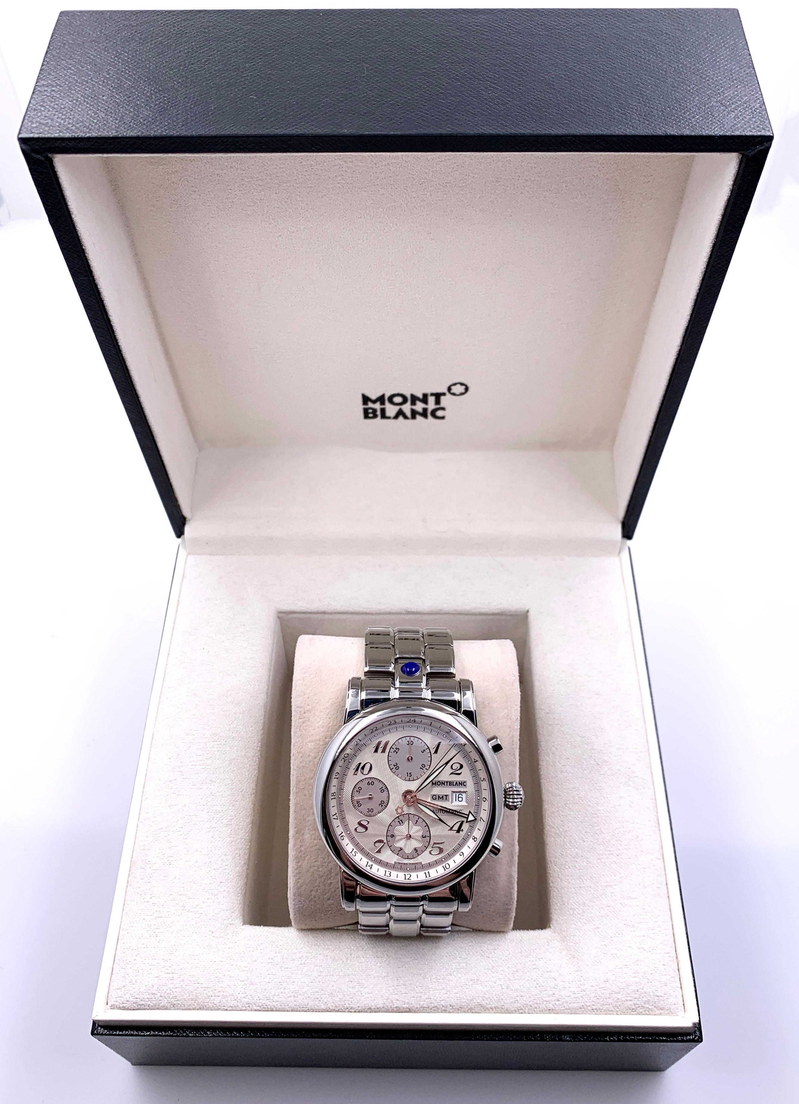 Montblanc 7067 Meisterstruck Star GMT Extra Large Chronograph Stainless Box  2