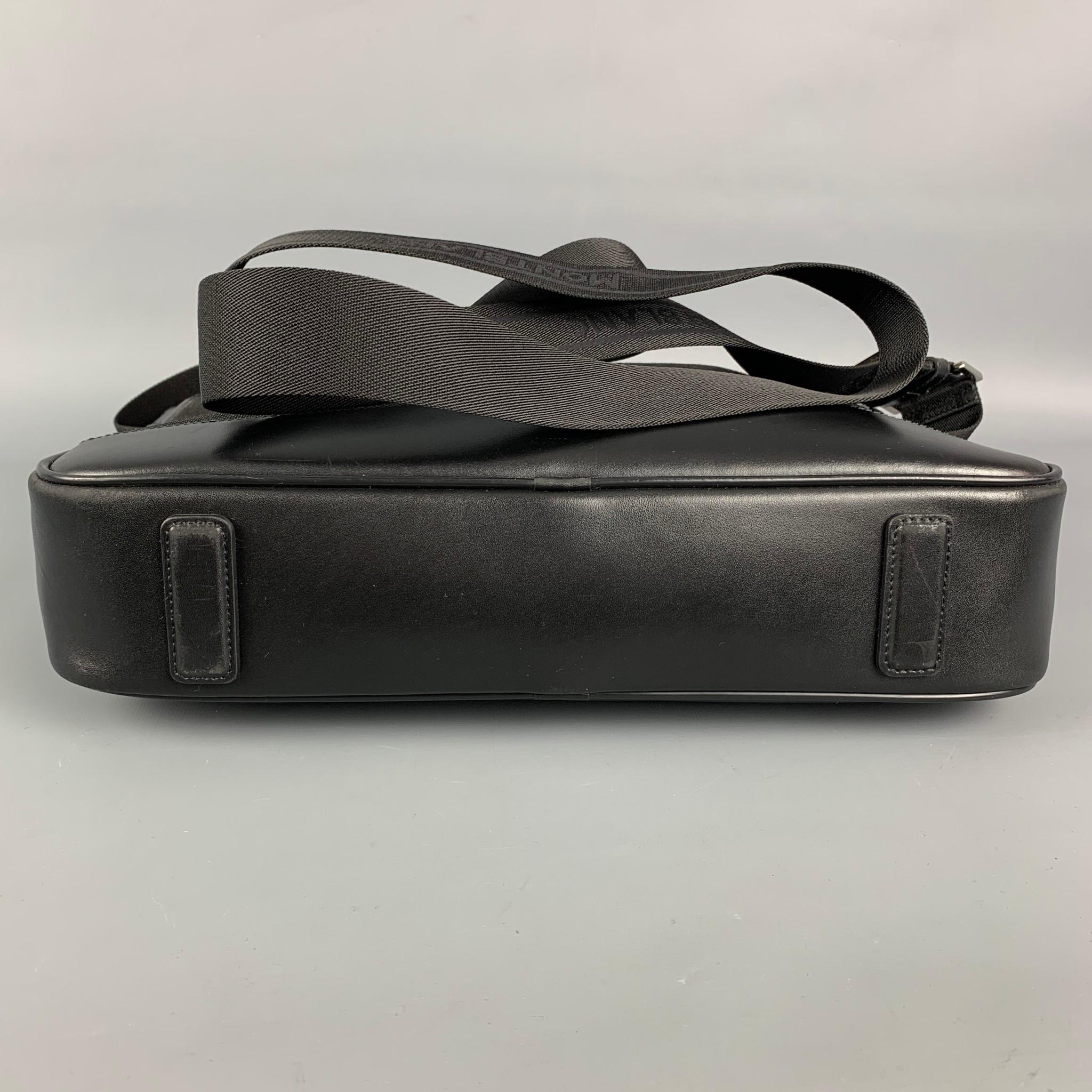 MONT BLANC Black Mixed Materials Canvas Leather Briefcase In Good Condition In San Francisco, CA