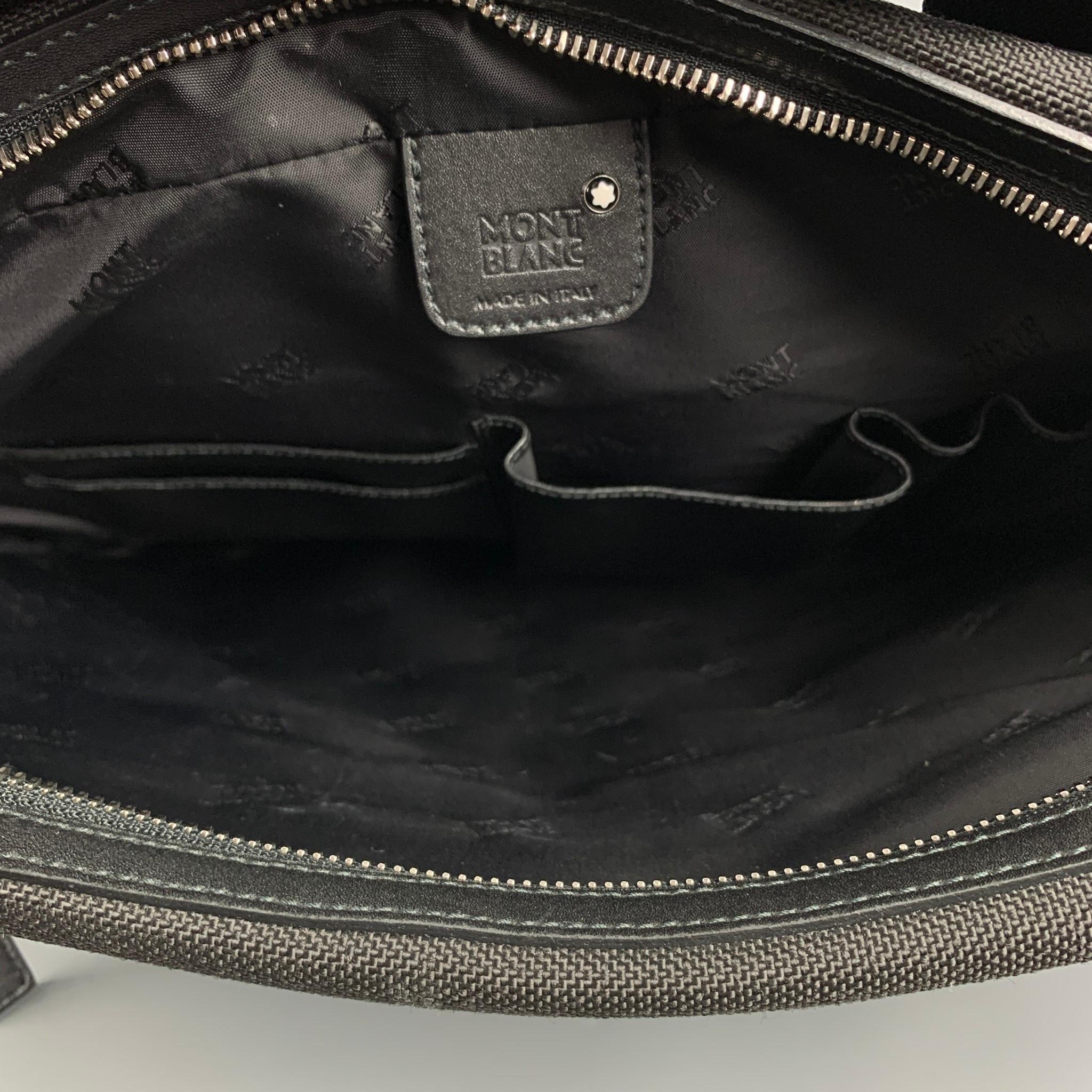 Men's MONT BLANC Black Mixed Materials Canvas Leather Briefcase