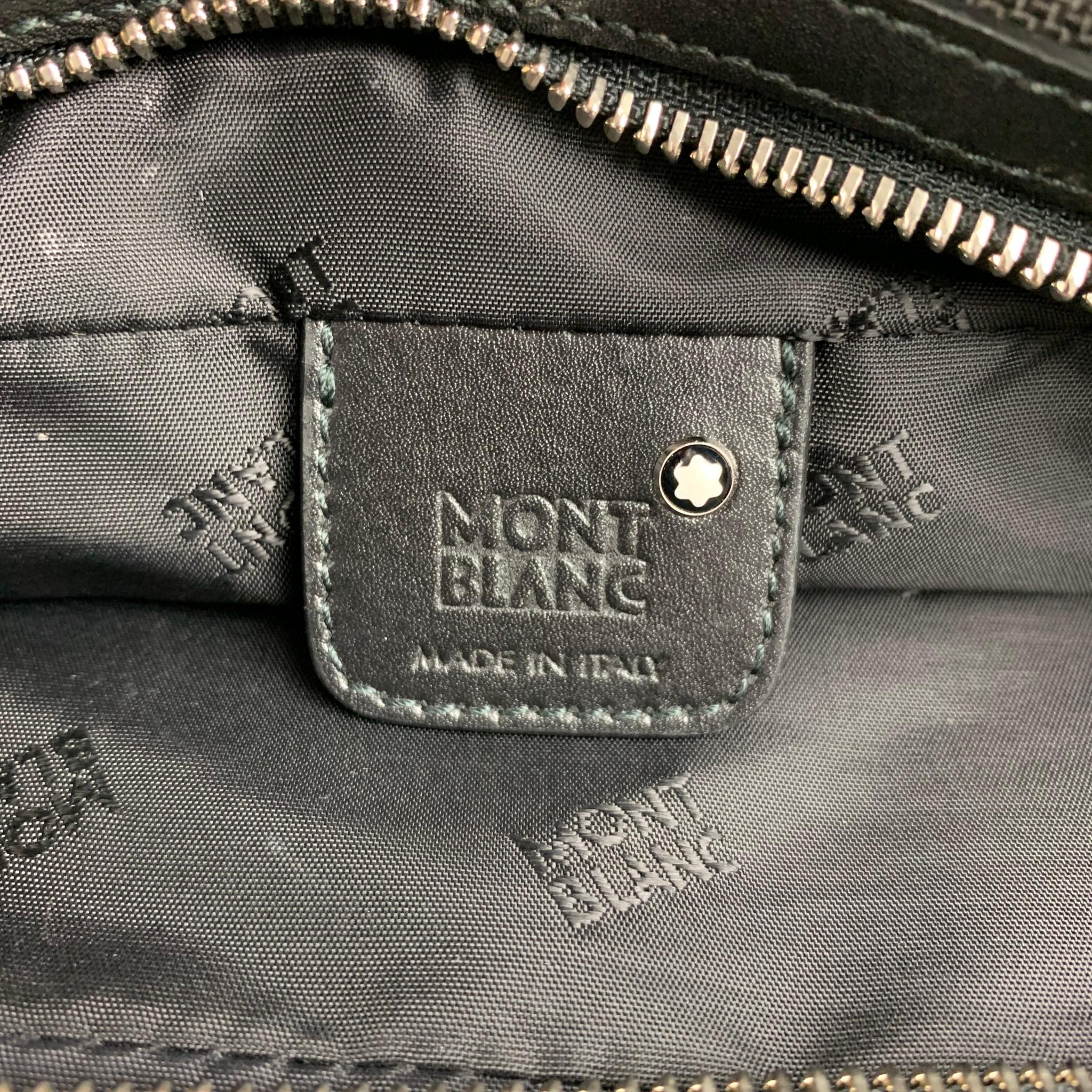 MONT BLANC Black Mixed Materials Canvas Leather Briefcase 1