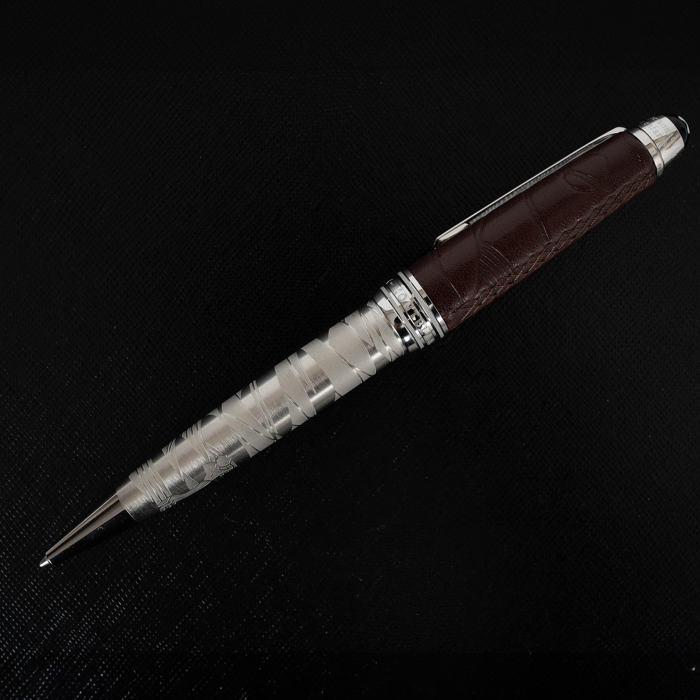 Gray MONT BLANC brown MEISTERSTUCK SOLITAIRE LE PETIT PRINCE AVIATOR Ballpoint Pen For Sale