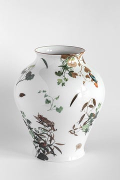 Mont Blanc, Contemporary Porcelain Vase with Decorative Design by Vito Nesta