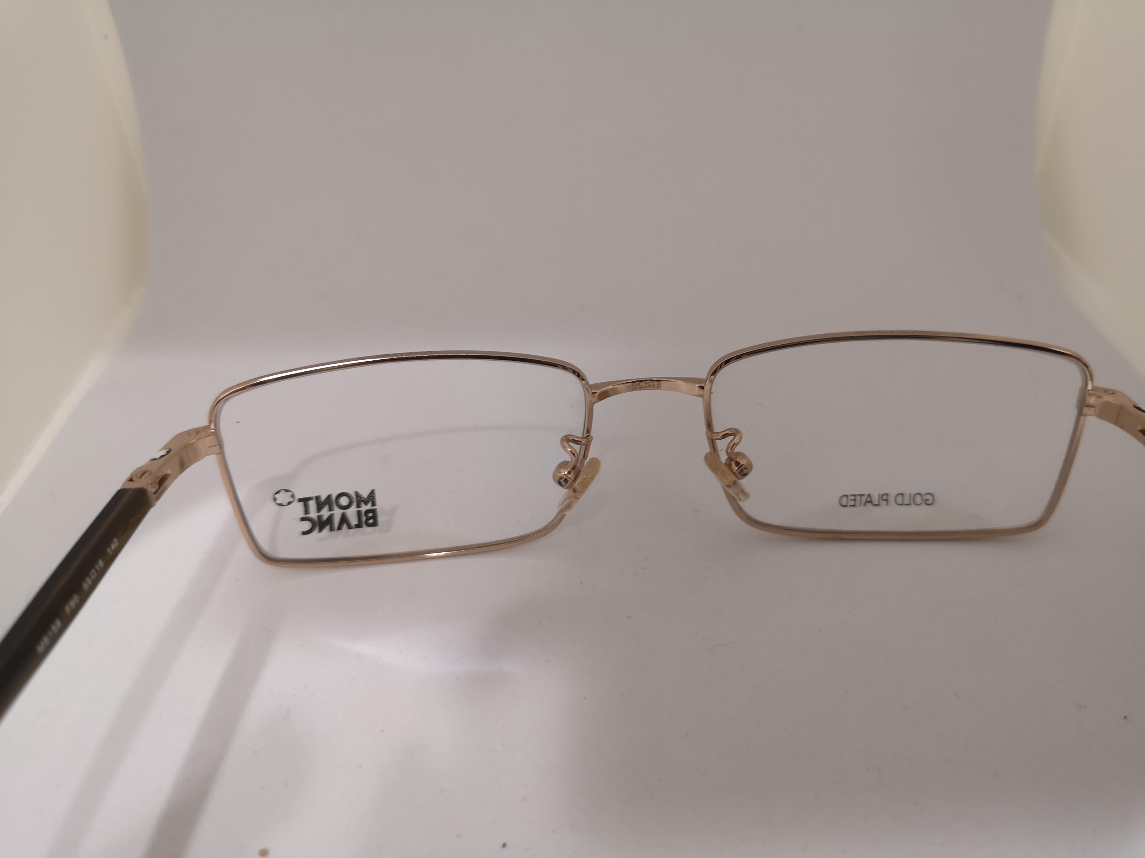 Gray Mont Blanc gold plated glasses frames  For Sale