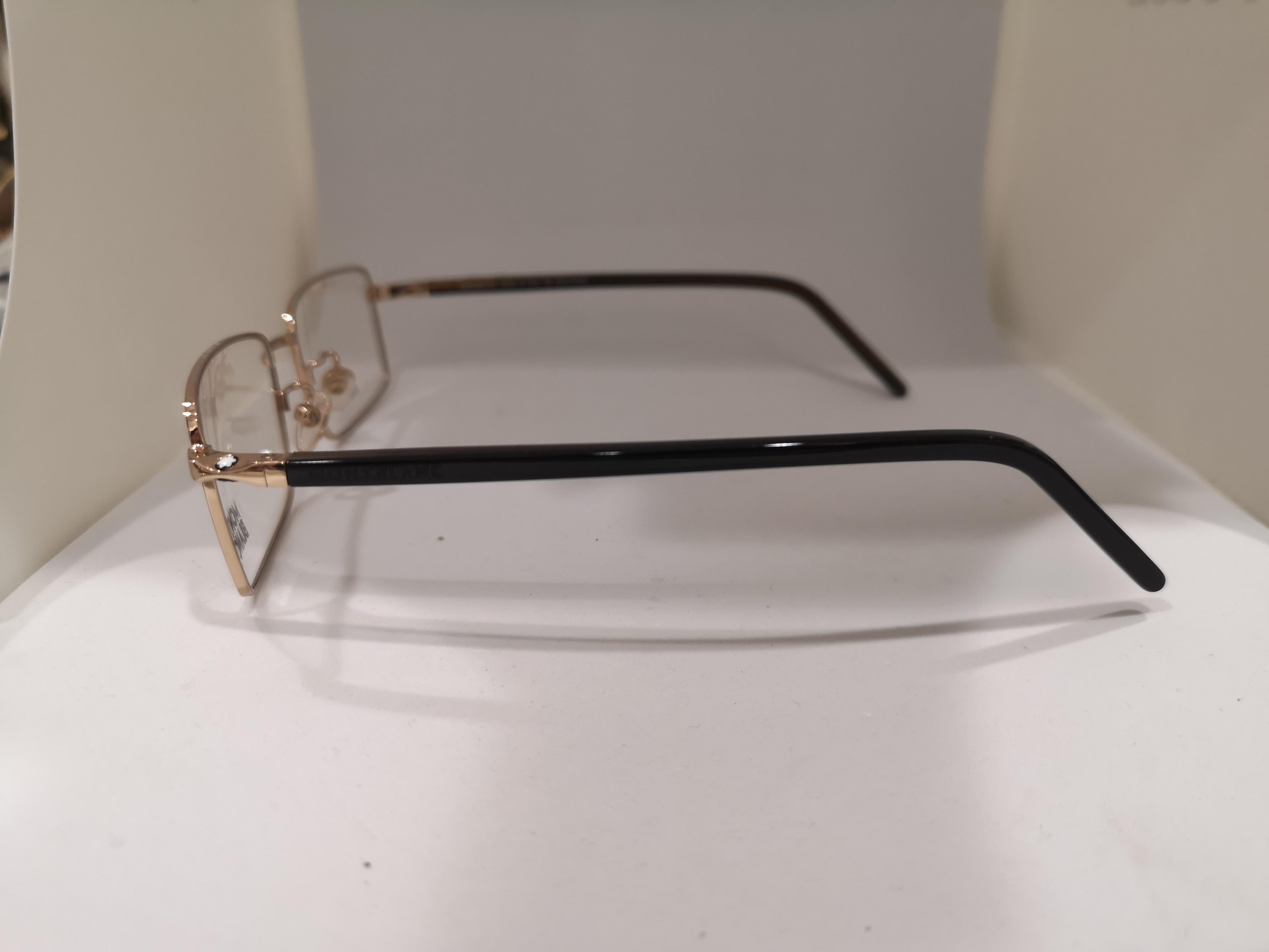 Mont Blanc gold plated glasses frames  In Excellent Condition For Sale In Capri, IT