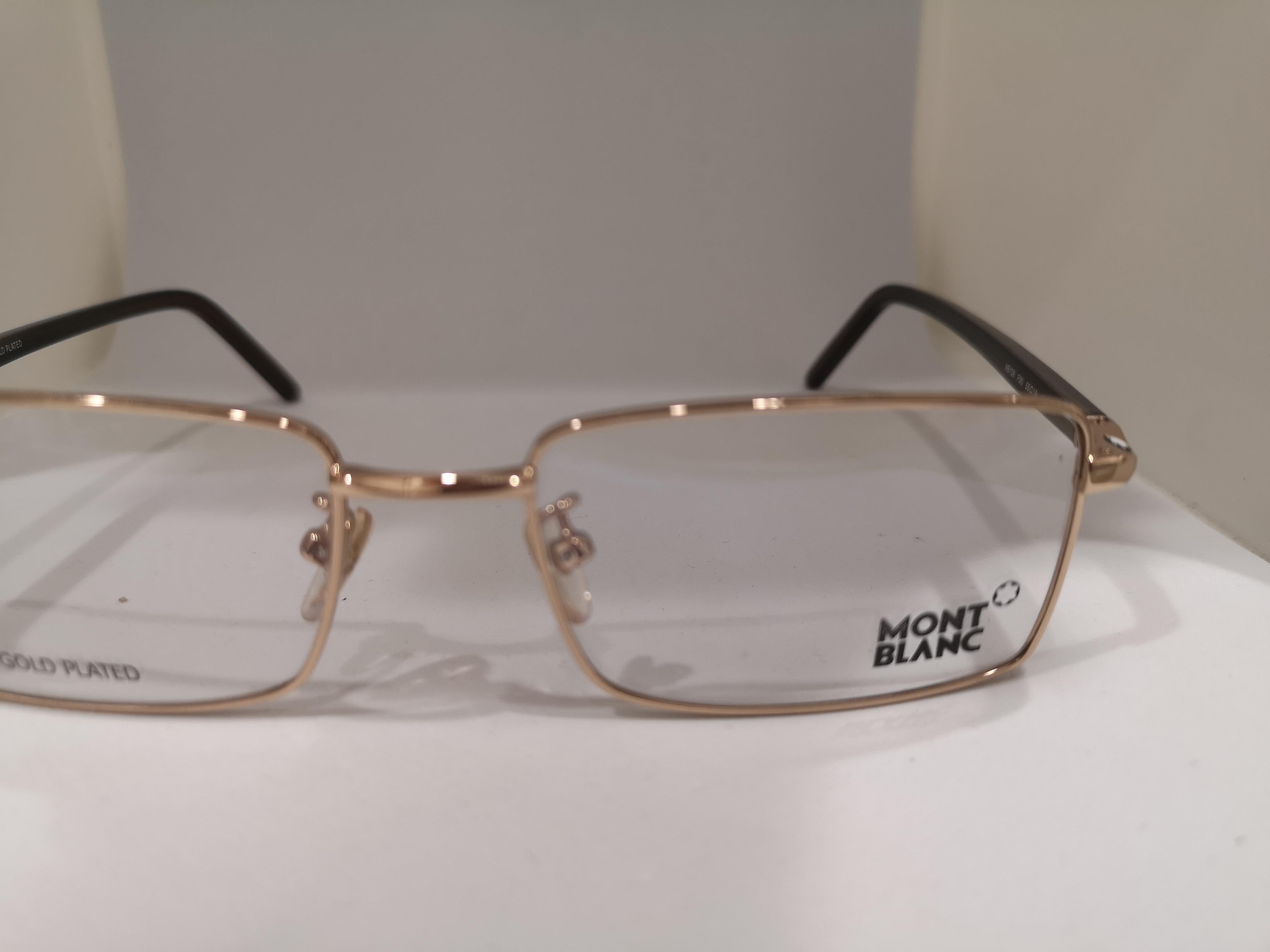  Montures de lunettes plaquées or Mont Blanc Unisexe 