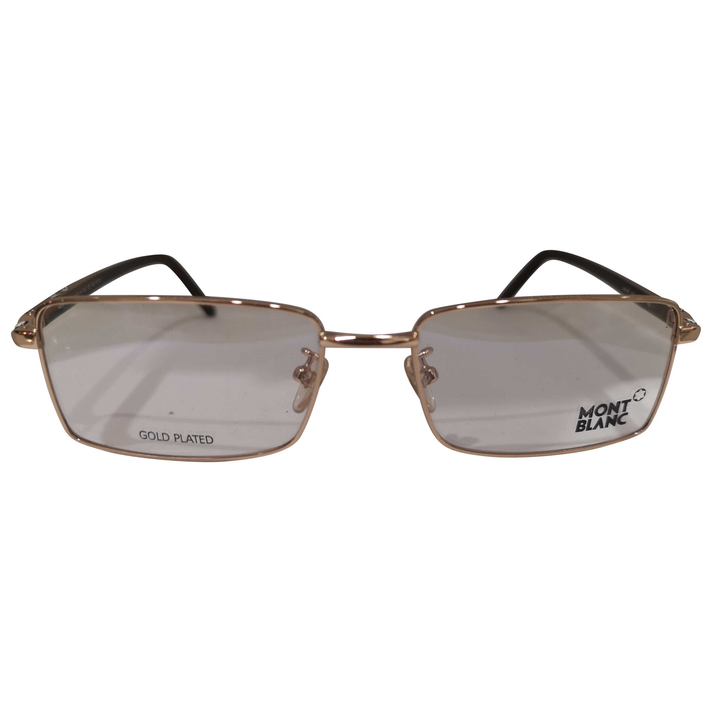 Mont Blanc gold plated glasses frames  For Sale