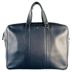 MONT BLANC Navy Pebble Grain Leather Briefcase