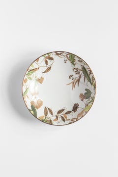 Mont Blanc, Six Contemporary Porcelain Soup Plates with Decorative Design