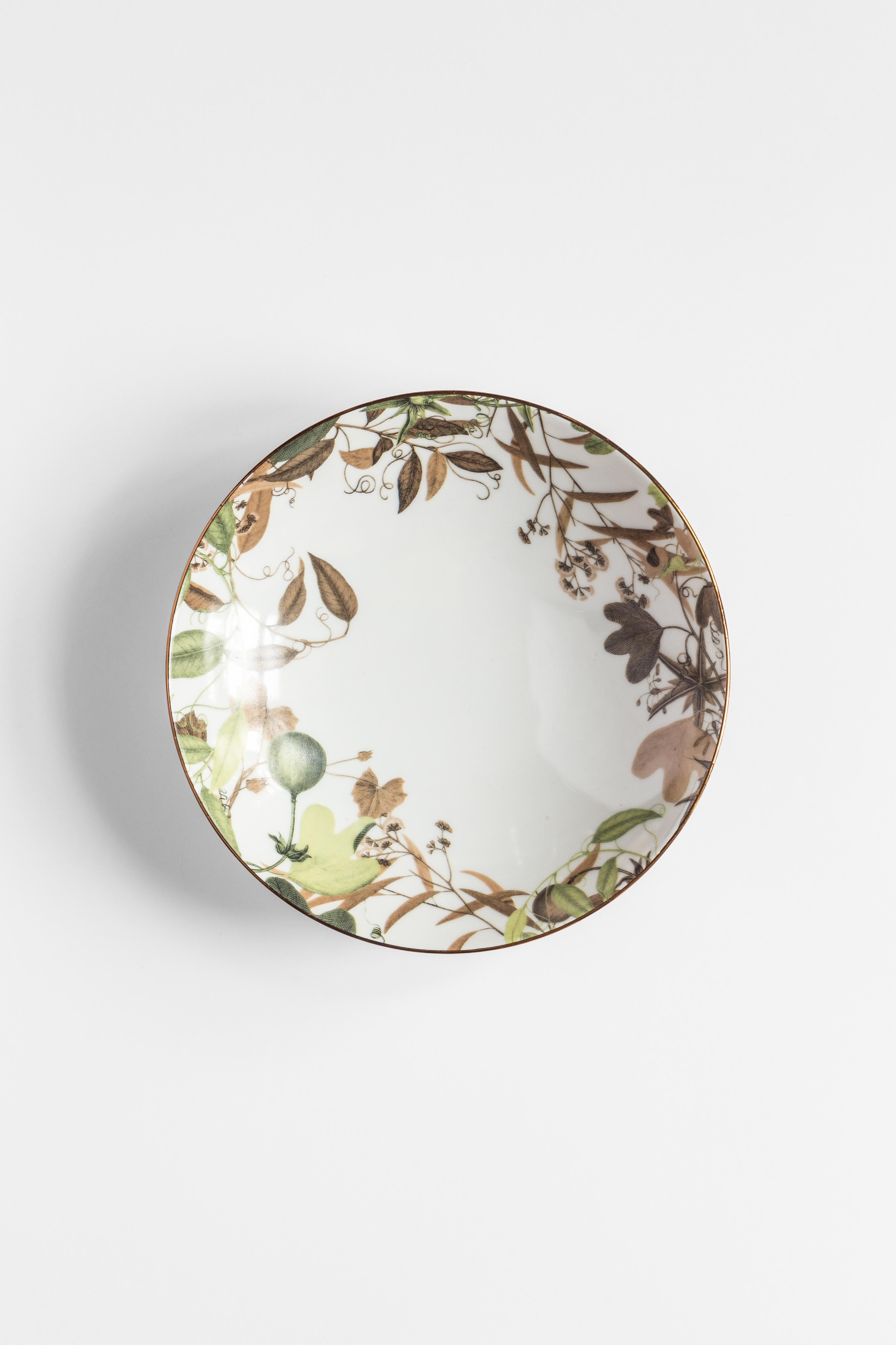 Mont Blanc, seis platos hondos de porcelana contemporánea con diseño decorativo en Nuevo estado para la venta en Milano, Lombardia