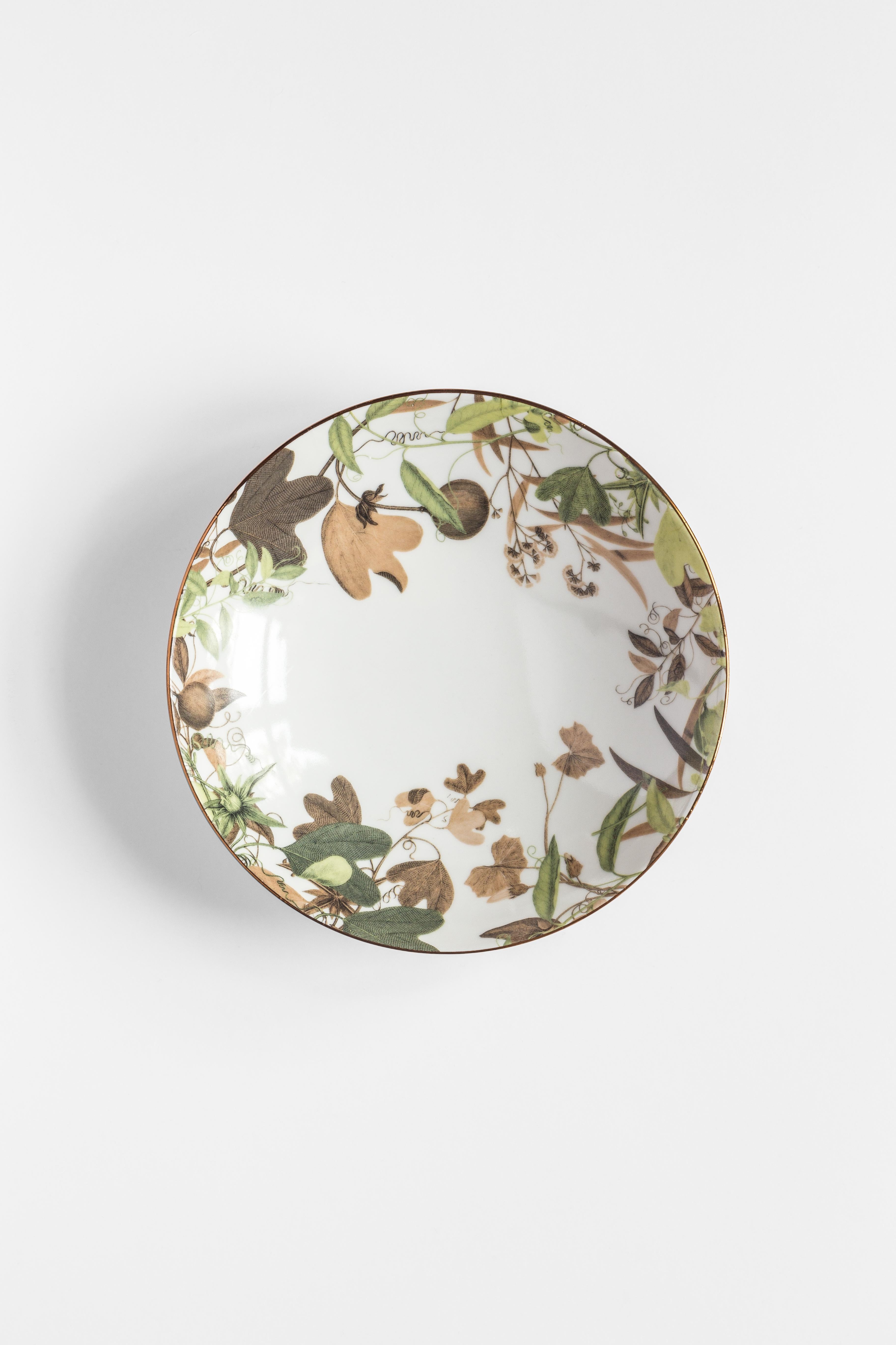 Mont Blanc, seis platos hondos de porcelana contemporánea con diseño decorativo Siglo XXI y contemporáneo en venta