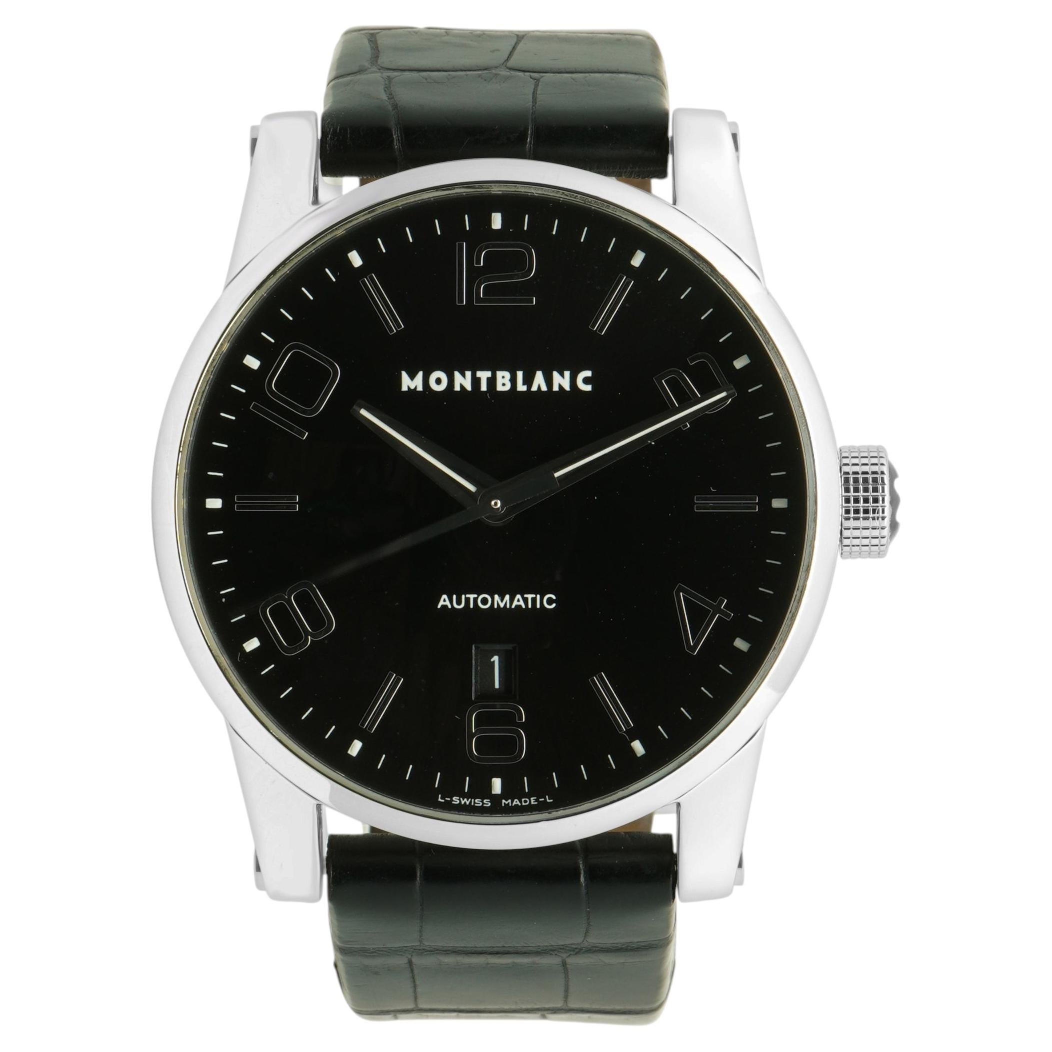Pre-owned Mont Blanc Stainless Steel Timewalker Date 42mm In Multiple