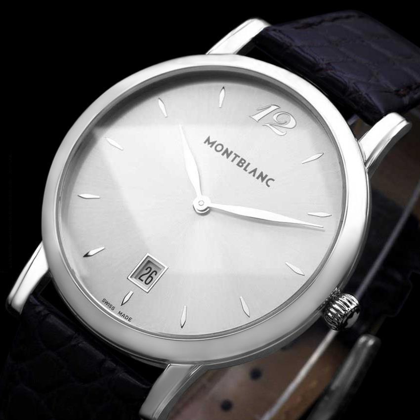 Orologio Mont Blanc Star Classique Uomo SS Steele - Zecca con garanzia In condizioni buone in vendita a Suwanee, GA
