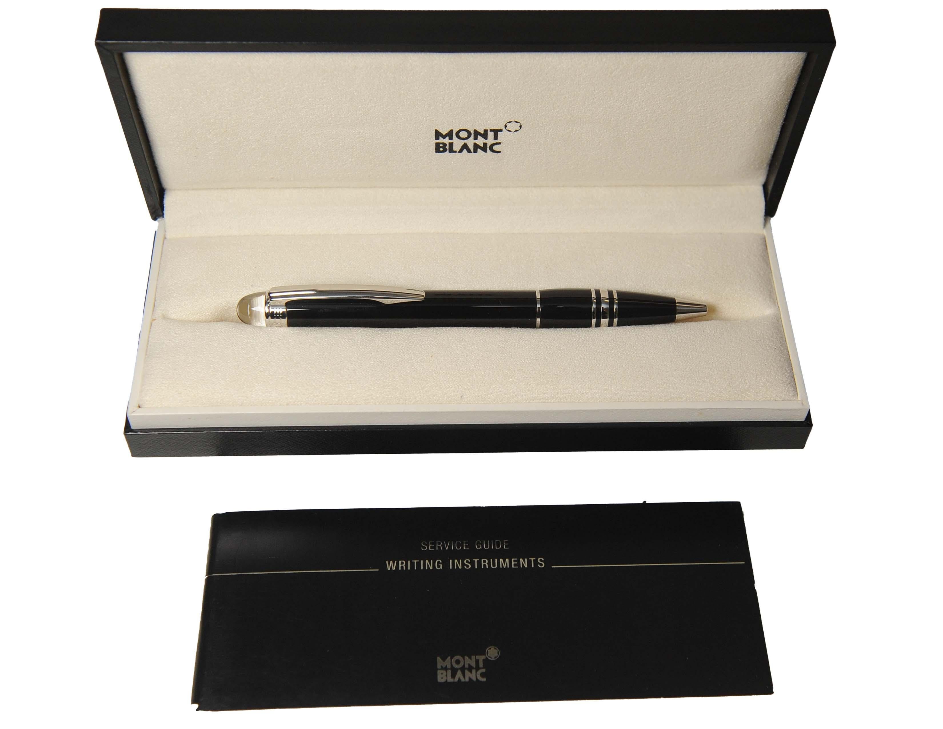 Art Deco Montblanc StarWalker Black Resin Ballpoint Pen With Original Box & Papers 2005 For Sale