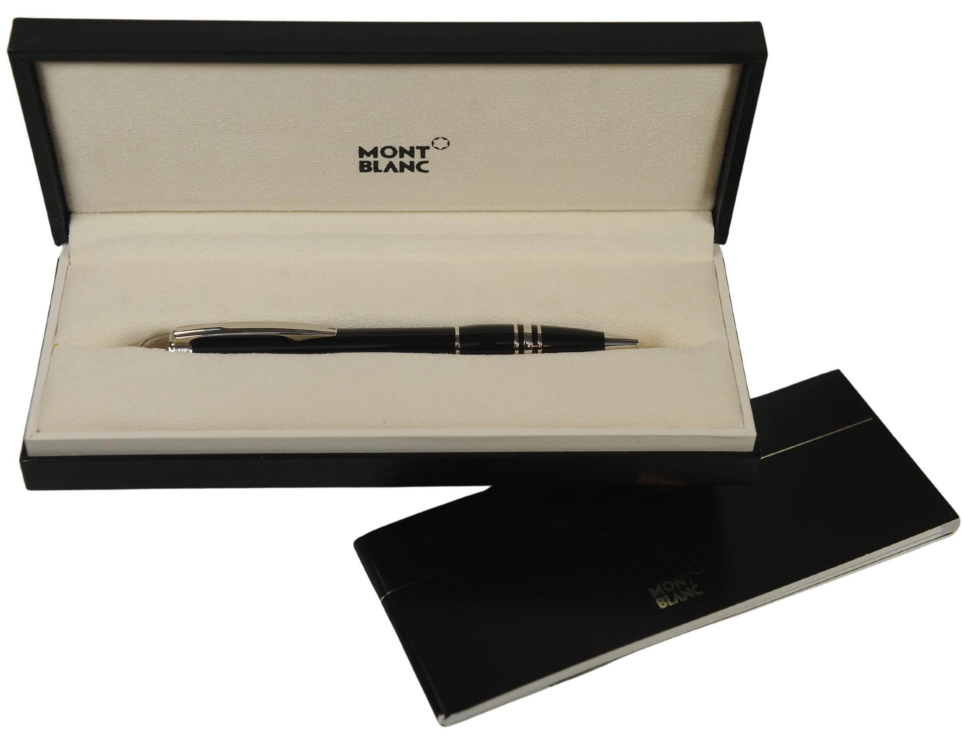 French Montblanc StarWalker Black Resin Ballpoint Pen With Original Box & Papers 2005 For Sale