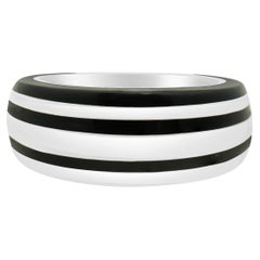 Mont Blanc Sterling Siler and Black Lacquer Ring