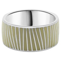 Mont Blanc in argento e smalto bianco a fascia larga
