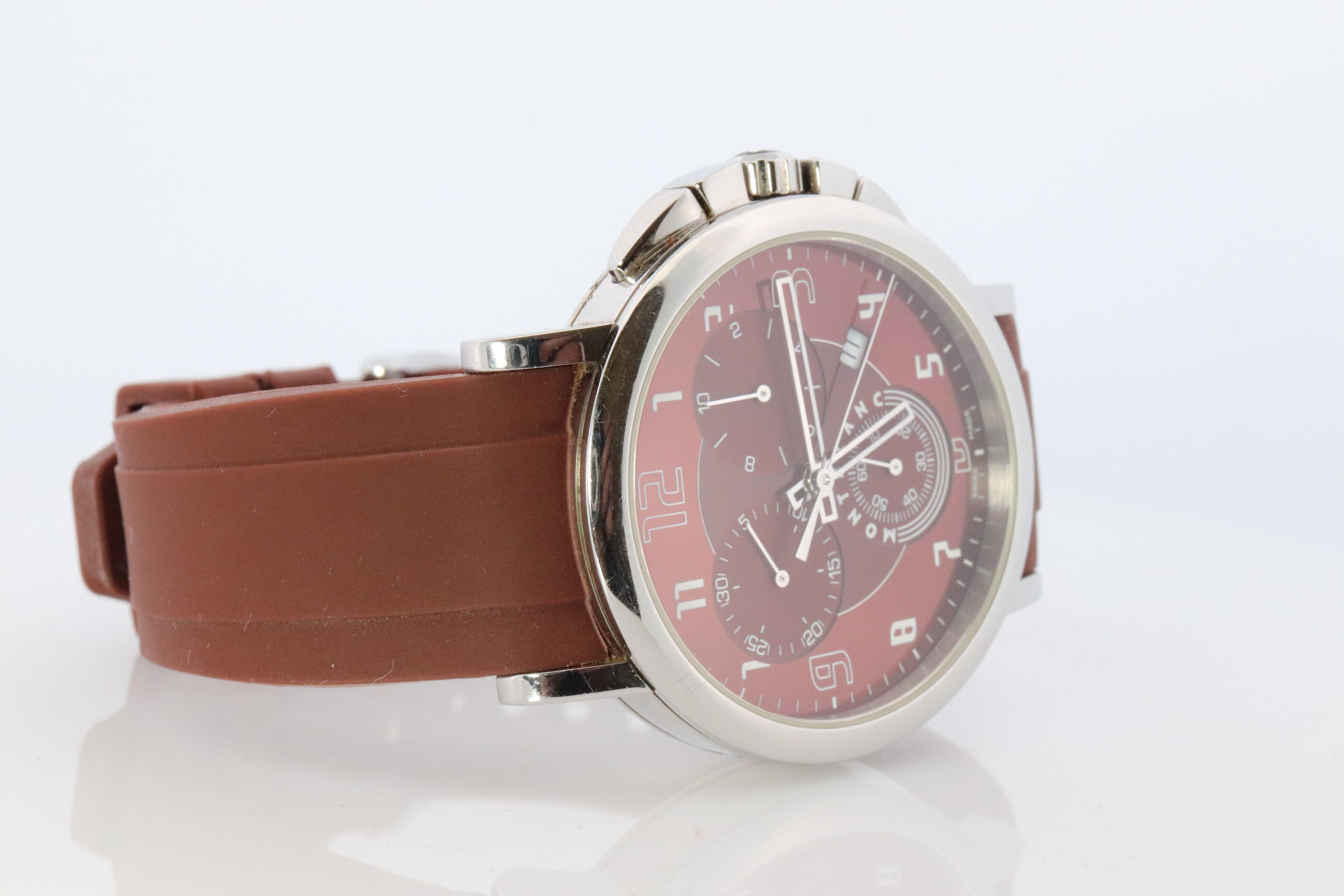 Genuine Mont Blanc Watch

Summit XL ref 7080

Quartz.


Condition: Several Scratches. New Battery installed. 

Details:
42mm Case
Brand New Silicone Generic band.

Please don't hesitate to ask questions.