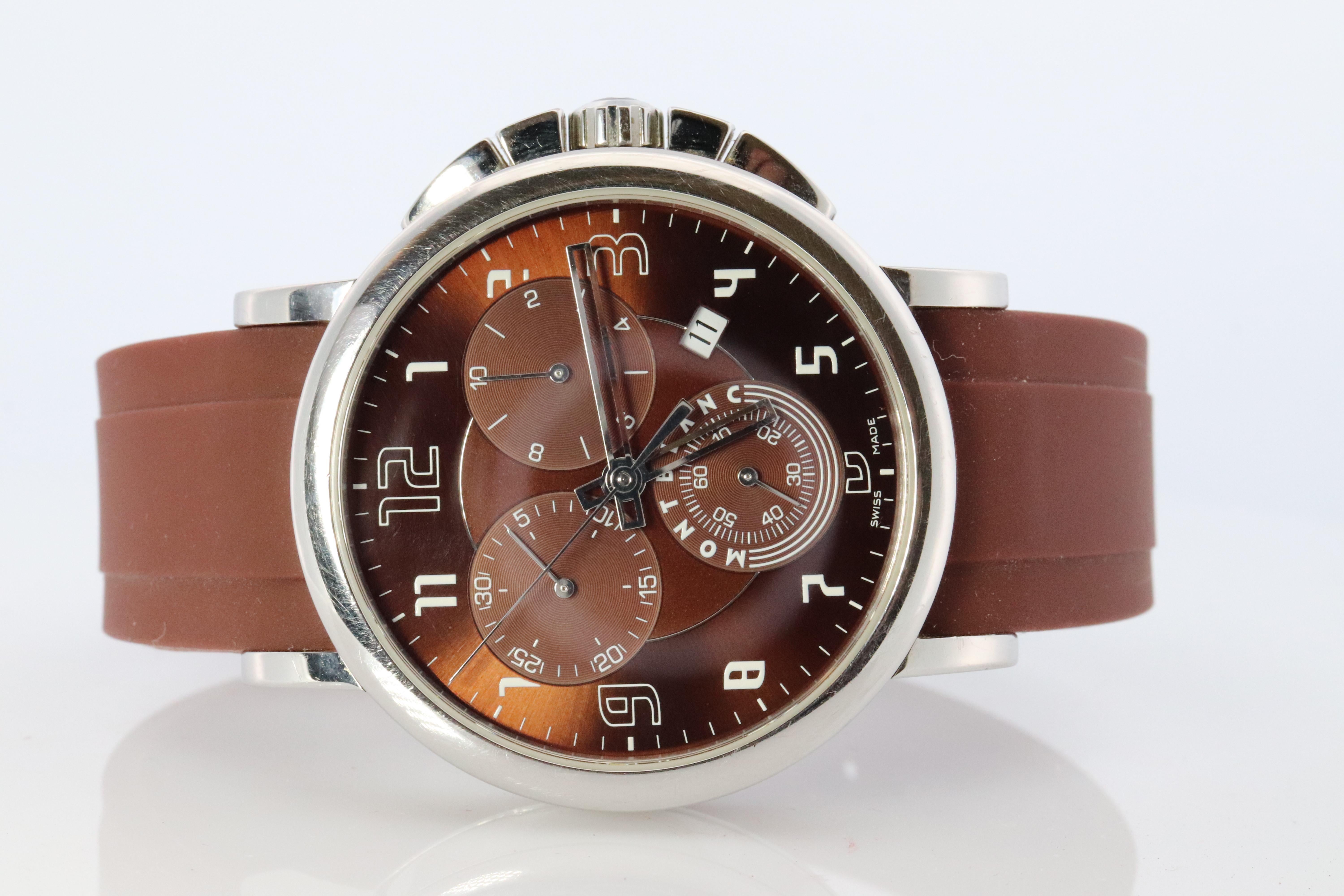 Mont Blanc Watch. Mont Blanc Summit XL Mens 7080 Brown Dial WristWatch For Sale 4