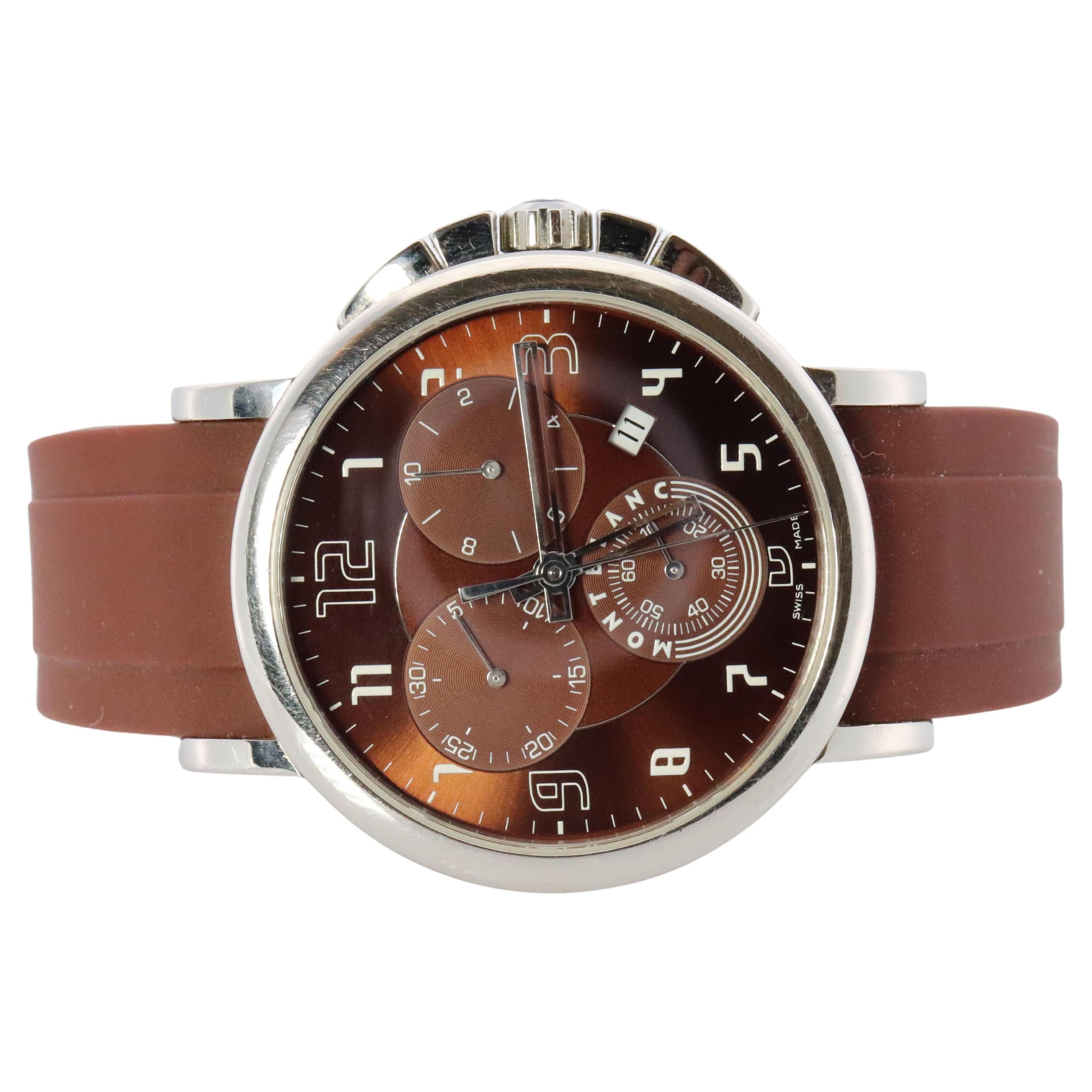 Mont Blanc Watch. Mont Blanc Summit XL Mens 7080 Brown Dial WristWatch