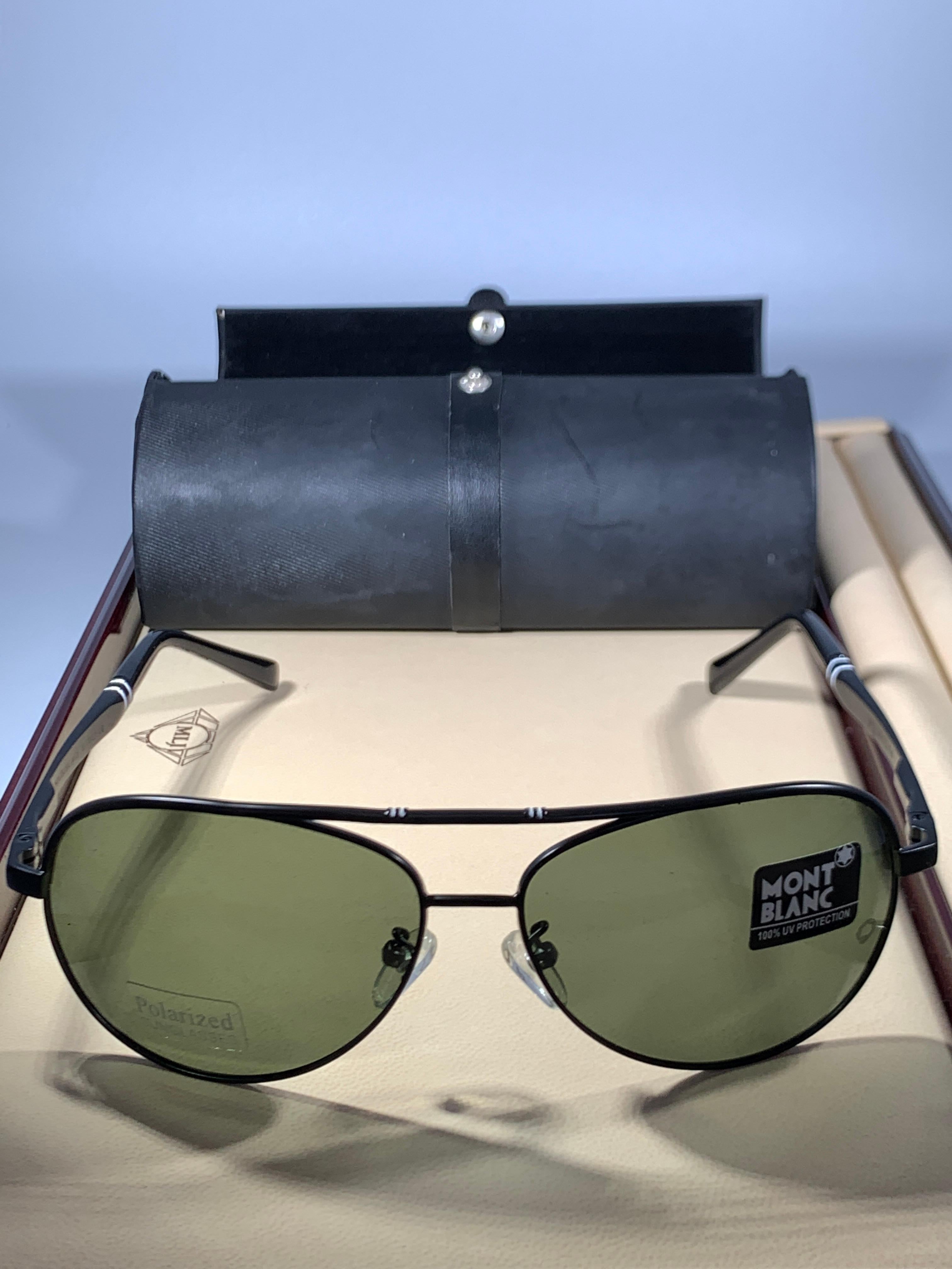 Mont Blank, geliebt  2938  63-13 -130 Schwarze Herren-Sonnenbrille, hergestellt in Italien Damen im Angebot