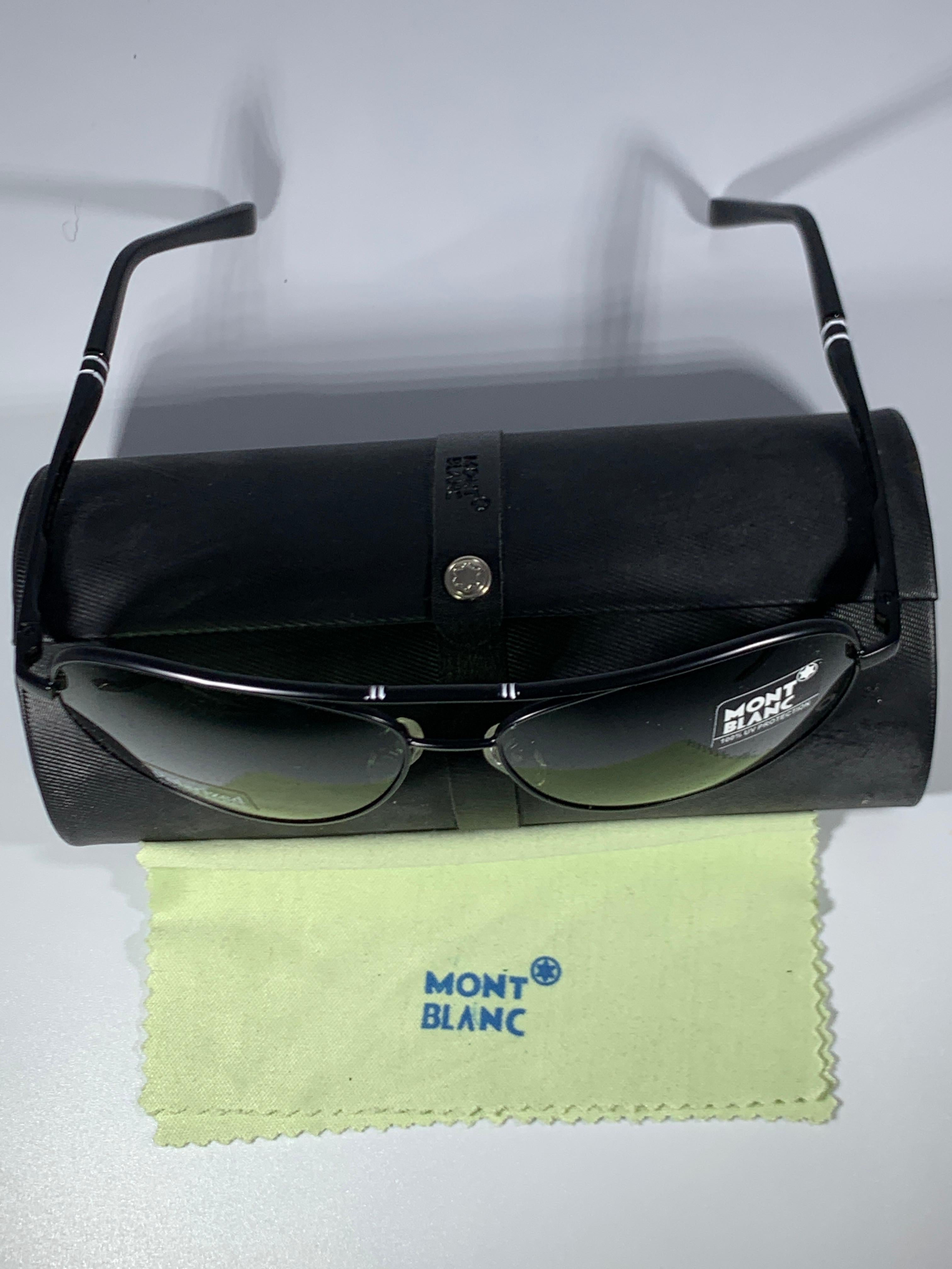 Mont Blank, geliebt  2938  63-13 -130 Schwarze Herren-Sonnenbrille, hergestellt in Italien im Angebot 1