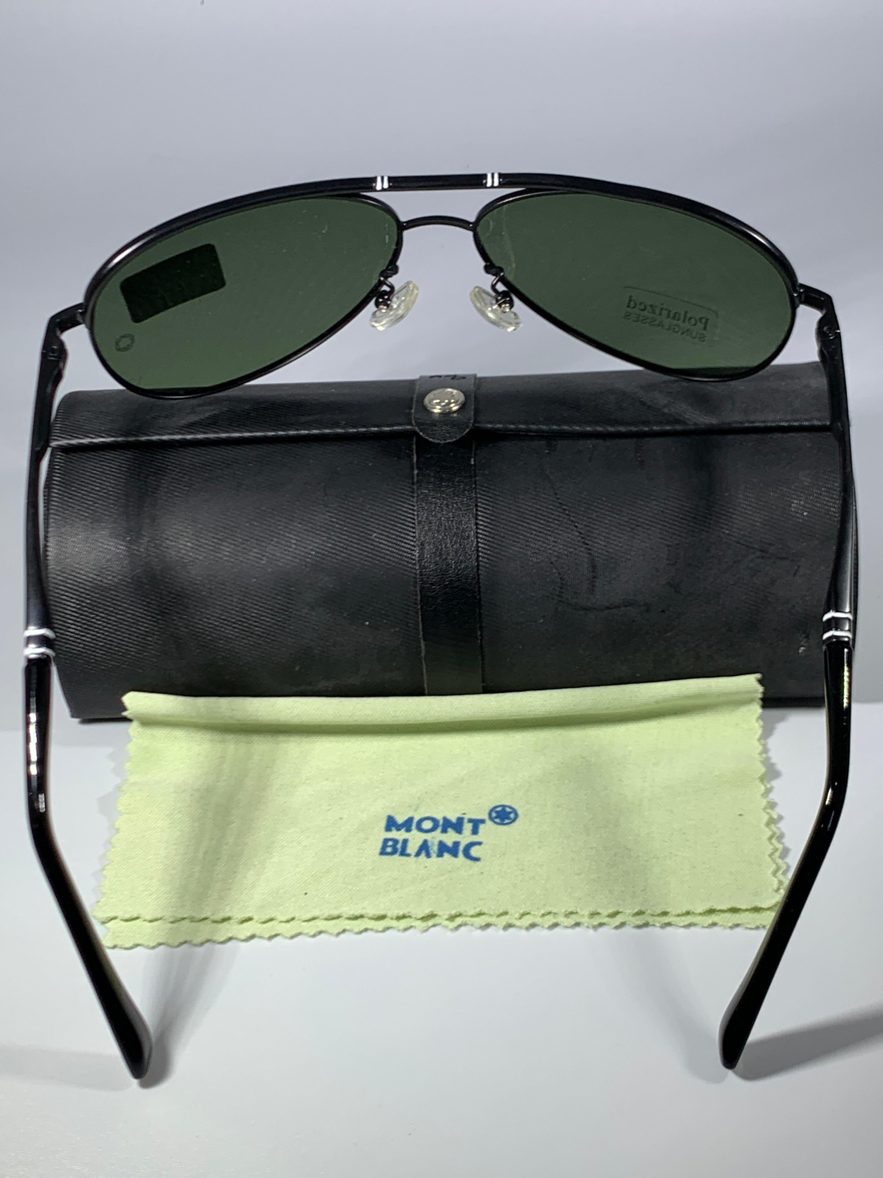Mont Blank, geliebt  2938  63-13 -130 Schwarze Herren-Sonnenbrille, hergestellt in Italien im Angebot 2