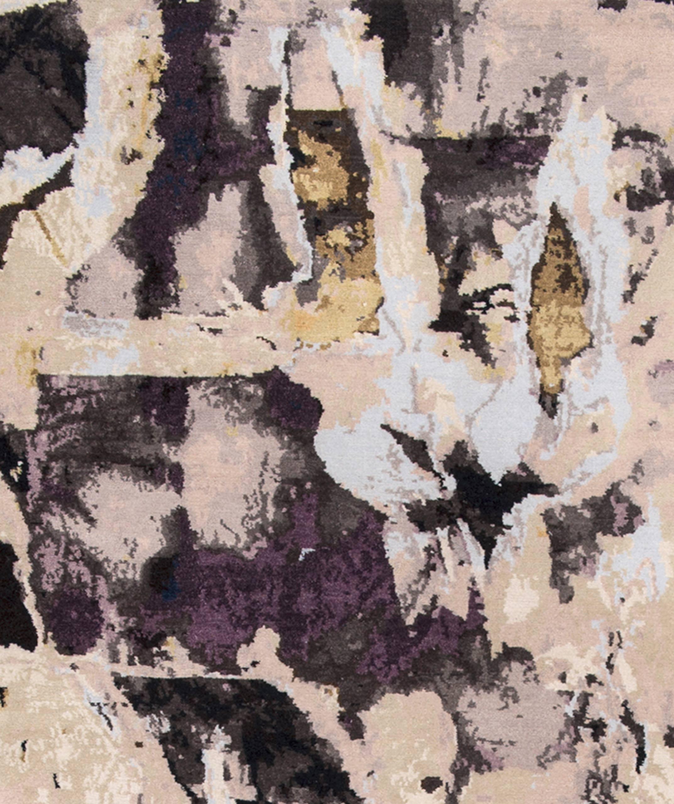 Montage - Knots Rugs, Diseño abstracto anudado a mano, Lana y seda, Contemporáneo en venta 4