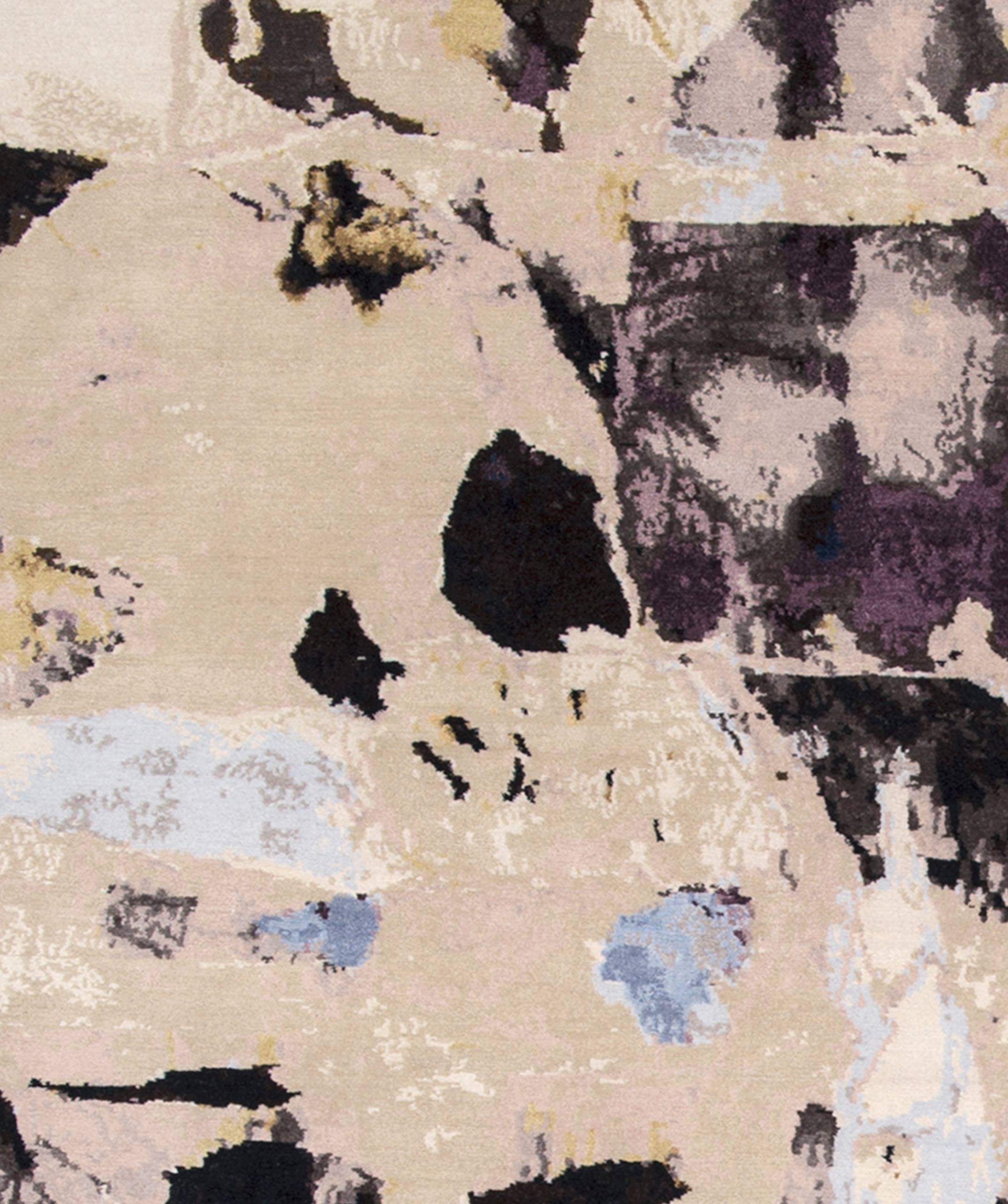Montage - Knots Rugs, Diseño abstracto anudado a mano, Lana y seda, Contemporáneo en venta 5