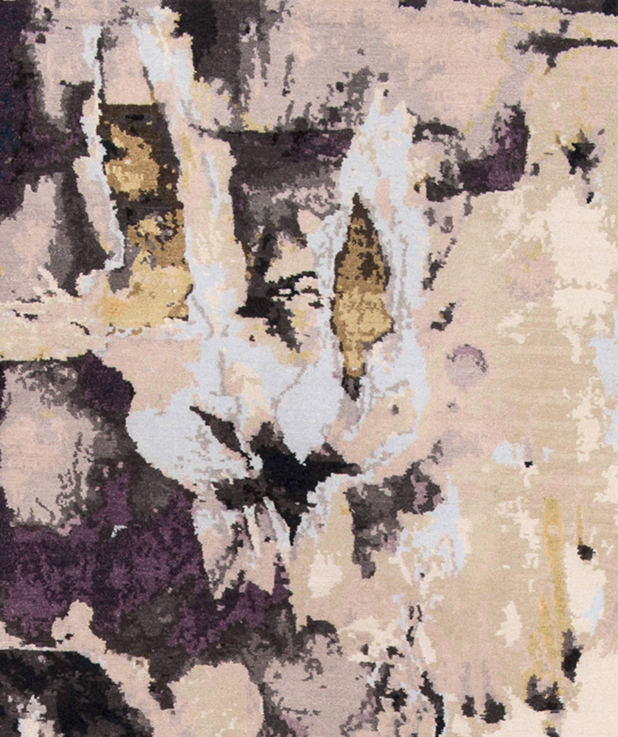 Montage - Knots Rugs, Diseño abstracto anudado a mano, Lana y seda, Contemporáneo en venta 1