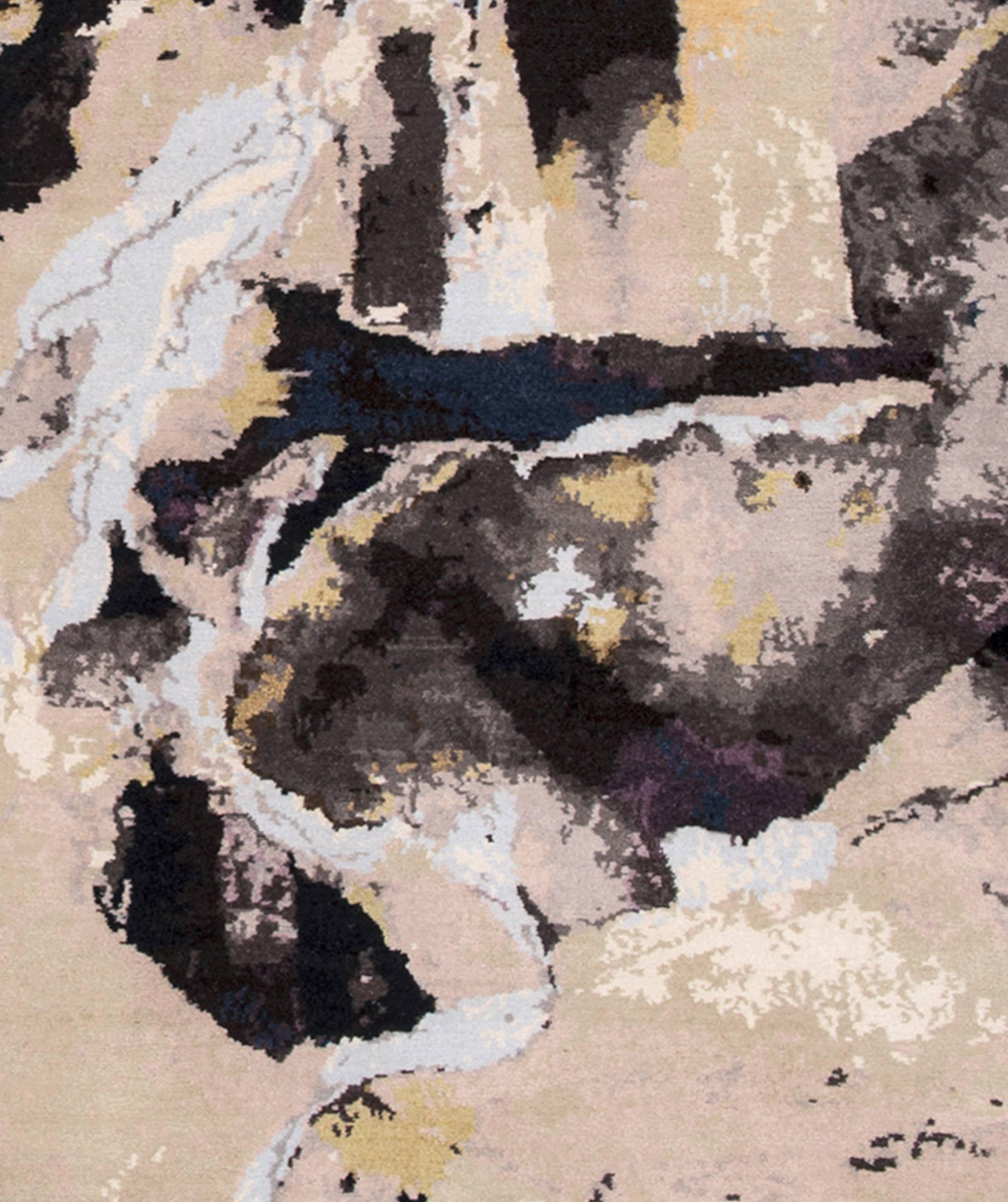 Montage - Knots Rugs, Diseño abstracto anudado a mano, Lana y seda, Contemporáneo en venta 3