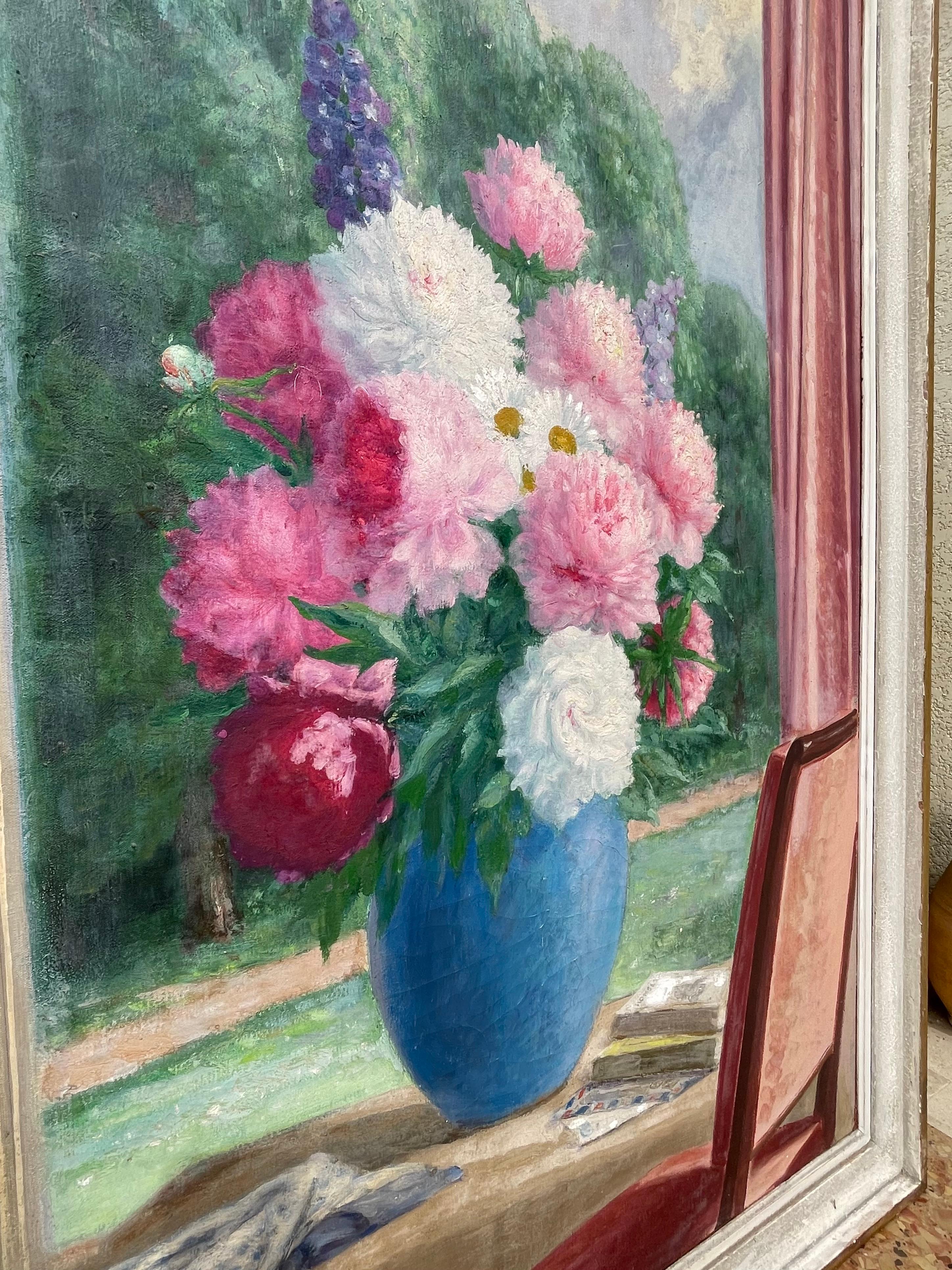 MONTAGNAC – Blumenstrauß, Öl auf Leinwand – XX. Jahrhundert im Angebot 6