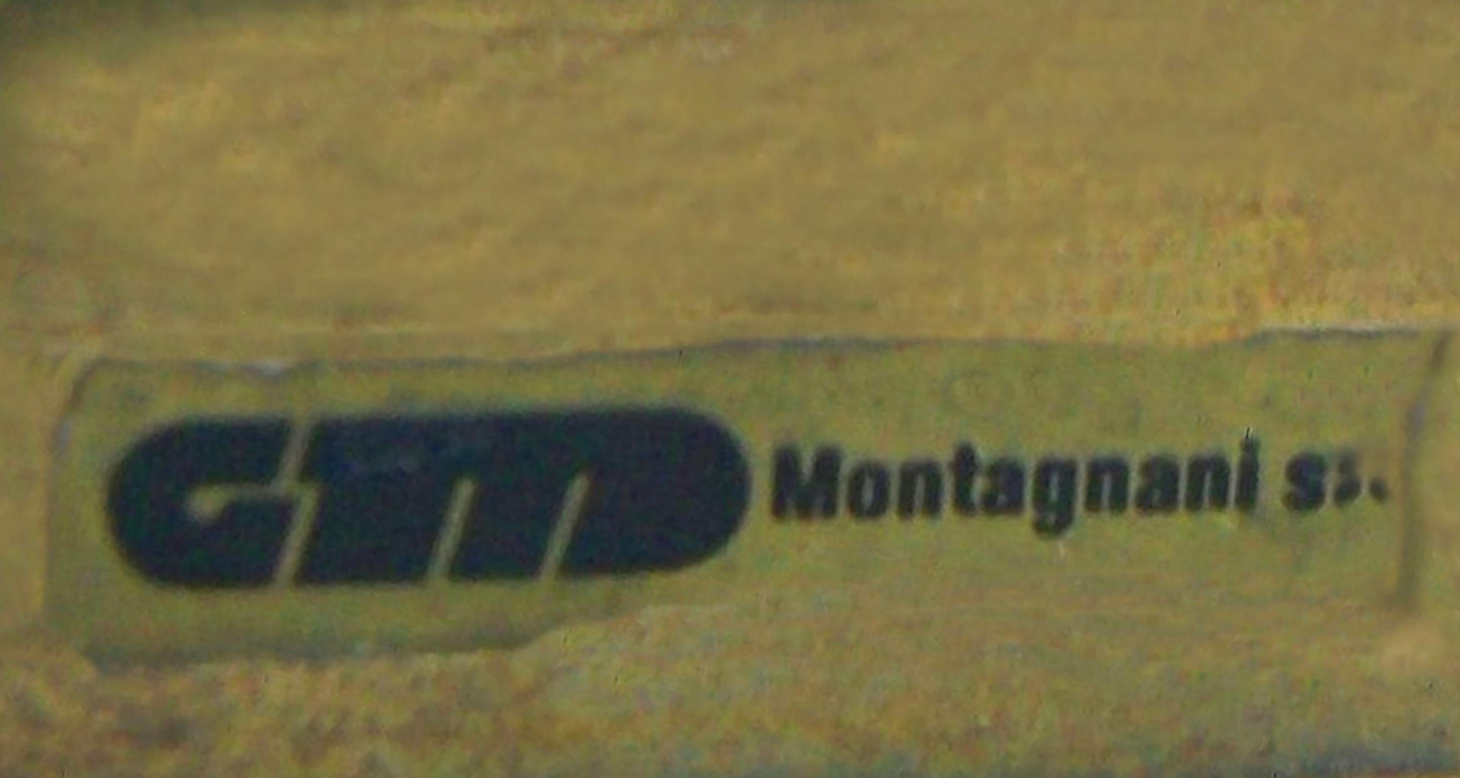 Caja Montagnani dorada y marquetería, hacia 1970 Metal en venta