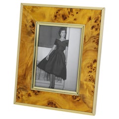 Retro Montagnani Italy Walnut Wood and Metal Picture Frame, 1970s