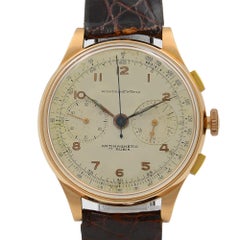 Montagne Antimagnetic 18 Karat Rose Gold Vintage Manual Wind Men’s Watch