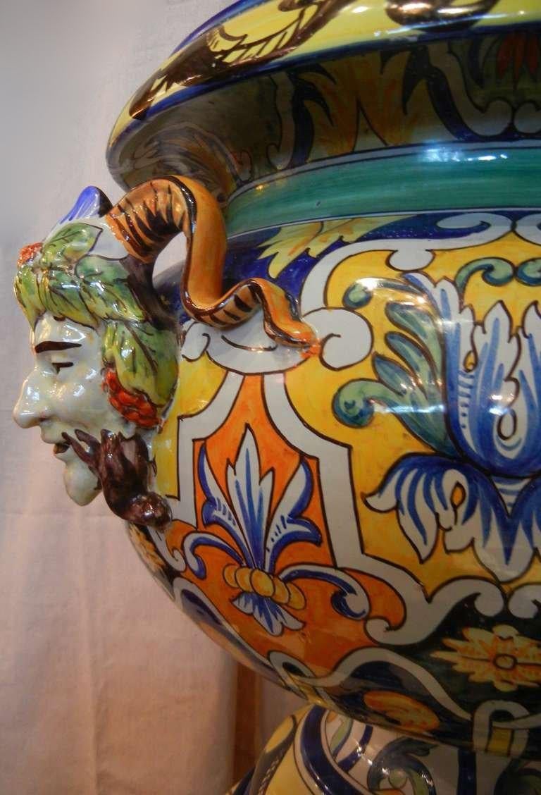 majolica jardiniere and stand