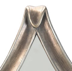 Montags Diamond Shaped Silver Leaf Resin Beveled Mirror Circa 1970s