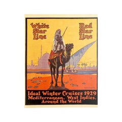 1929 Original Poster - White star line Red star line Ideal Winter cruises