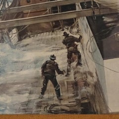 Montague Dawson Nautical Ship Wreck Framed Print 20th C