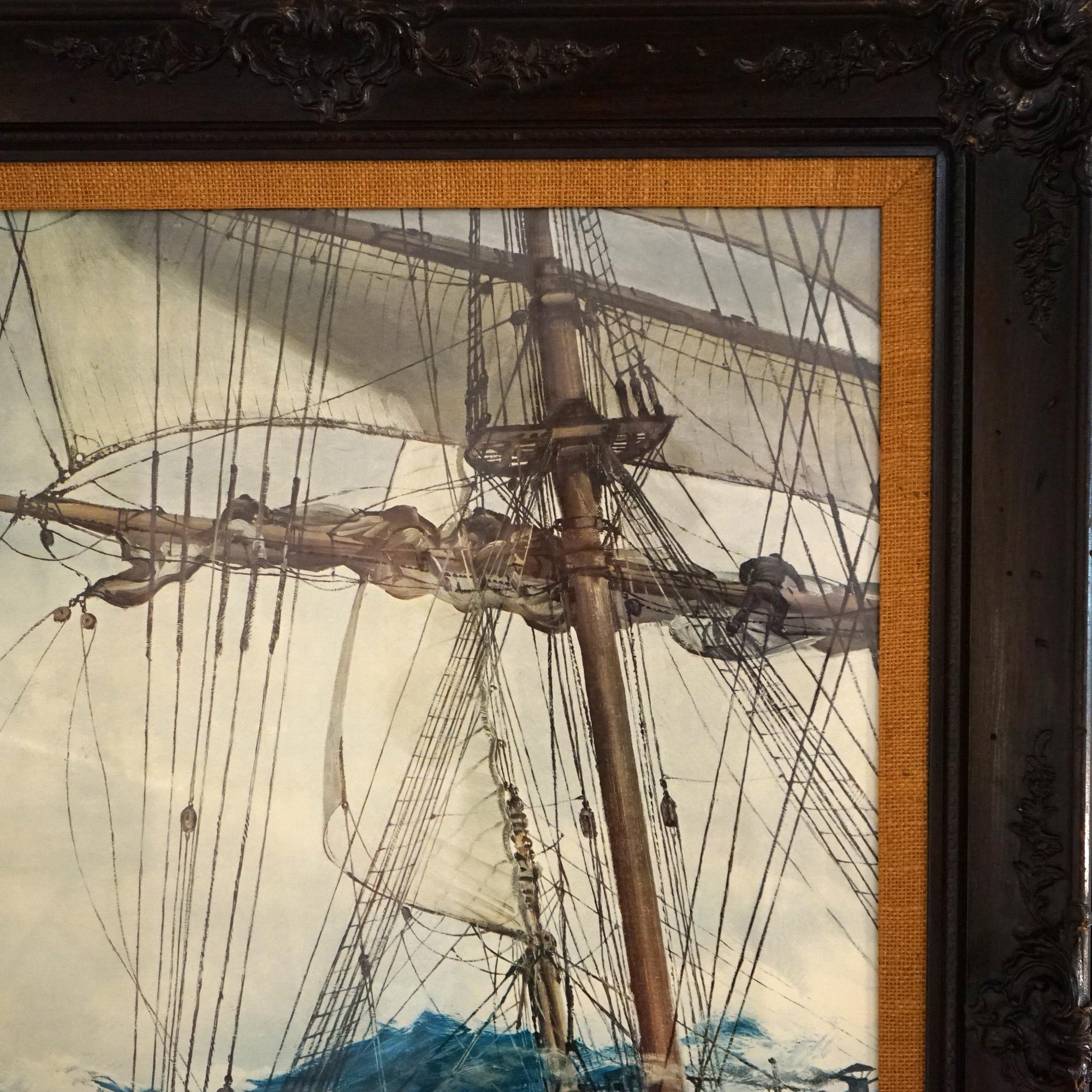 Paper Montague Dawson Nautical Ship Wreck Framed Print 20th C