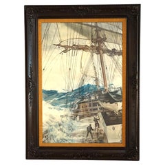 Montague Dawson Nautisches Schiffswrack Gerahmter Druck 20.Jh.