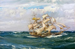 Peinture à l'huile réaliste The China Tea Clipper 'Shun Lee' de Montague Dawson 