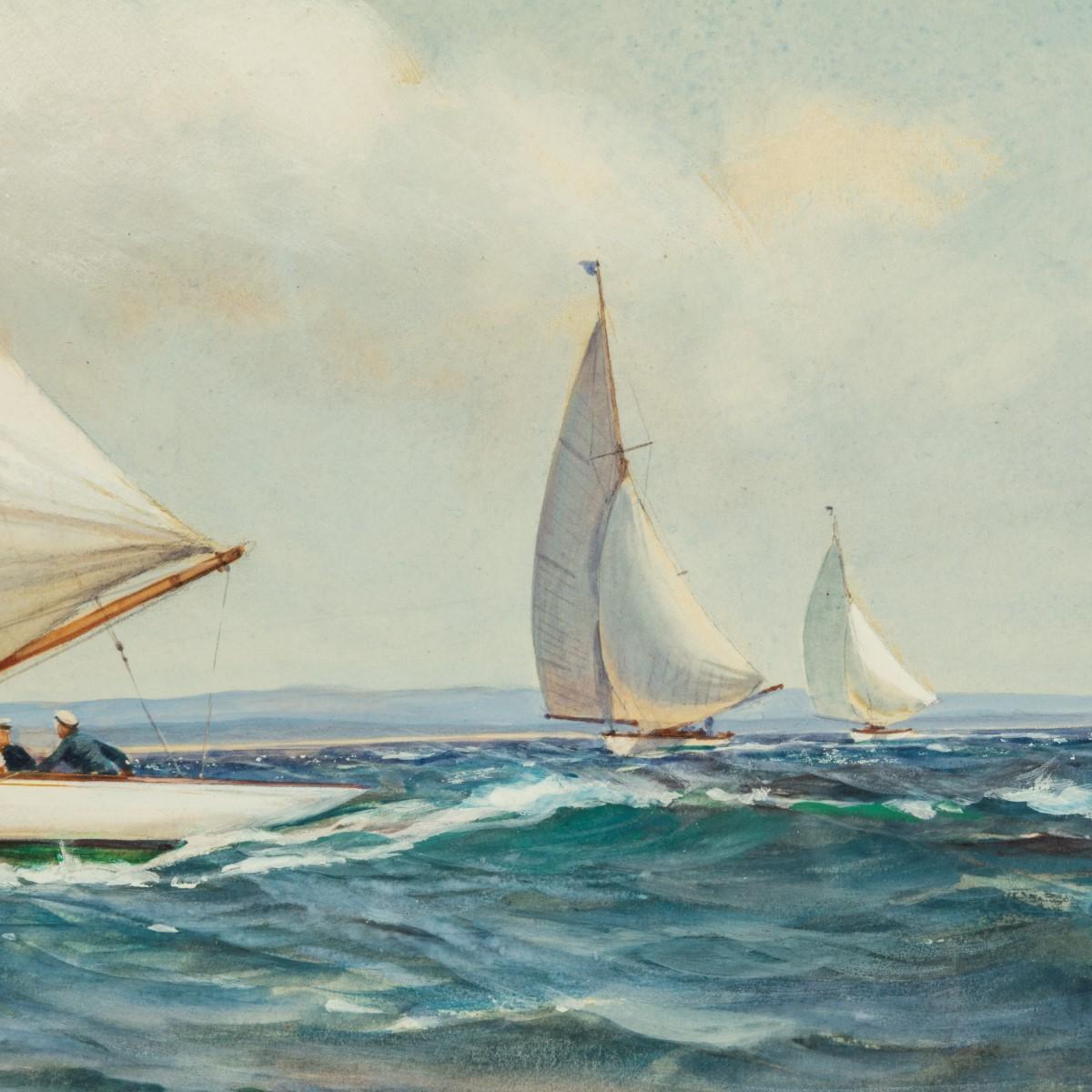 Montague Dawson Sechs-Meter-Yachts für den Rennsport (Englisch) im Angebot