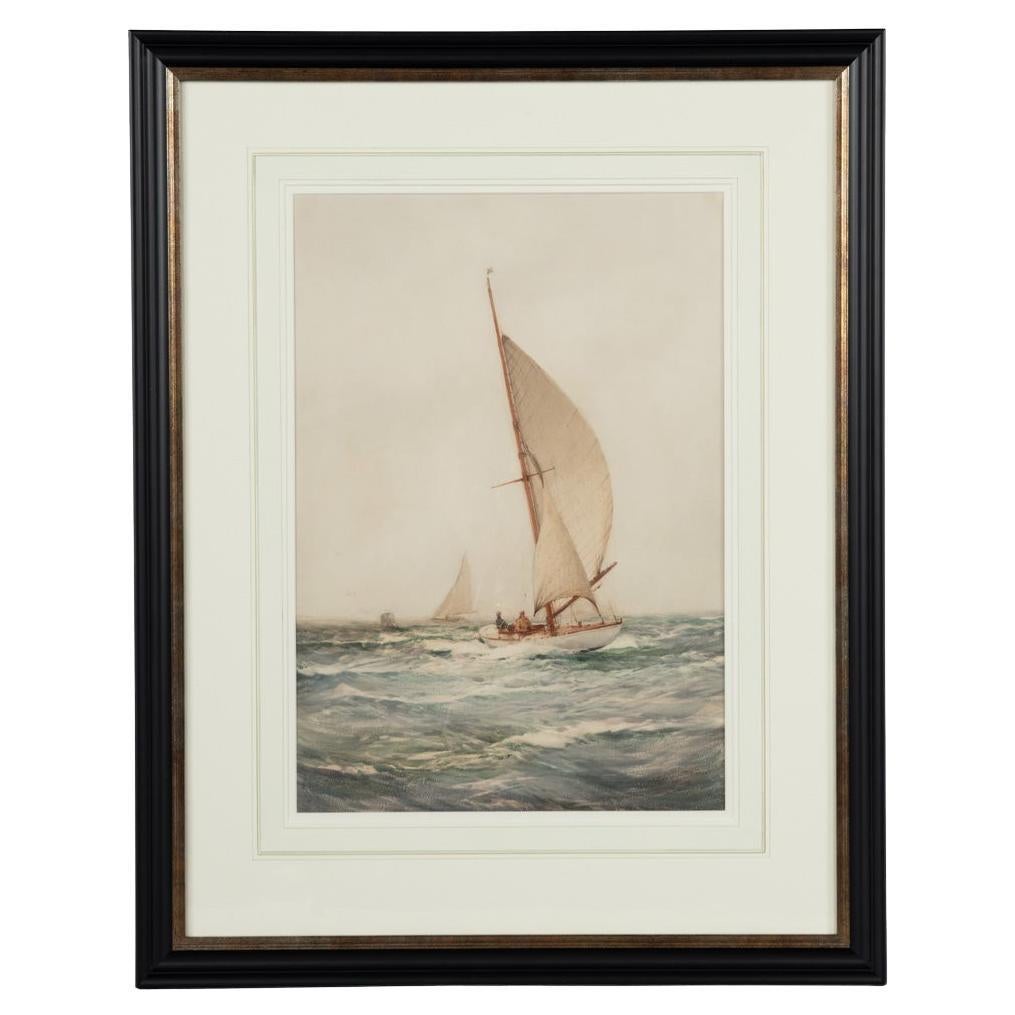 Montague Dawson: ‘Six Metre Class boat by the Lymington Spit’