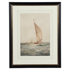 Montague Dawson: ‘Six Metre Class boat by the Lymington Spit’