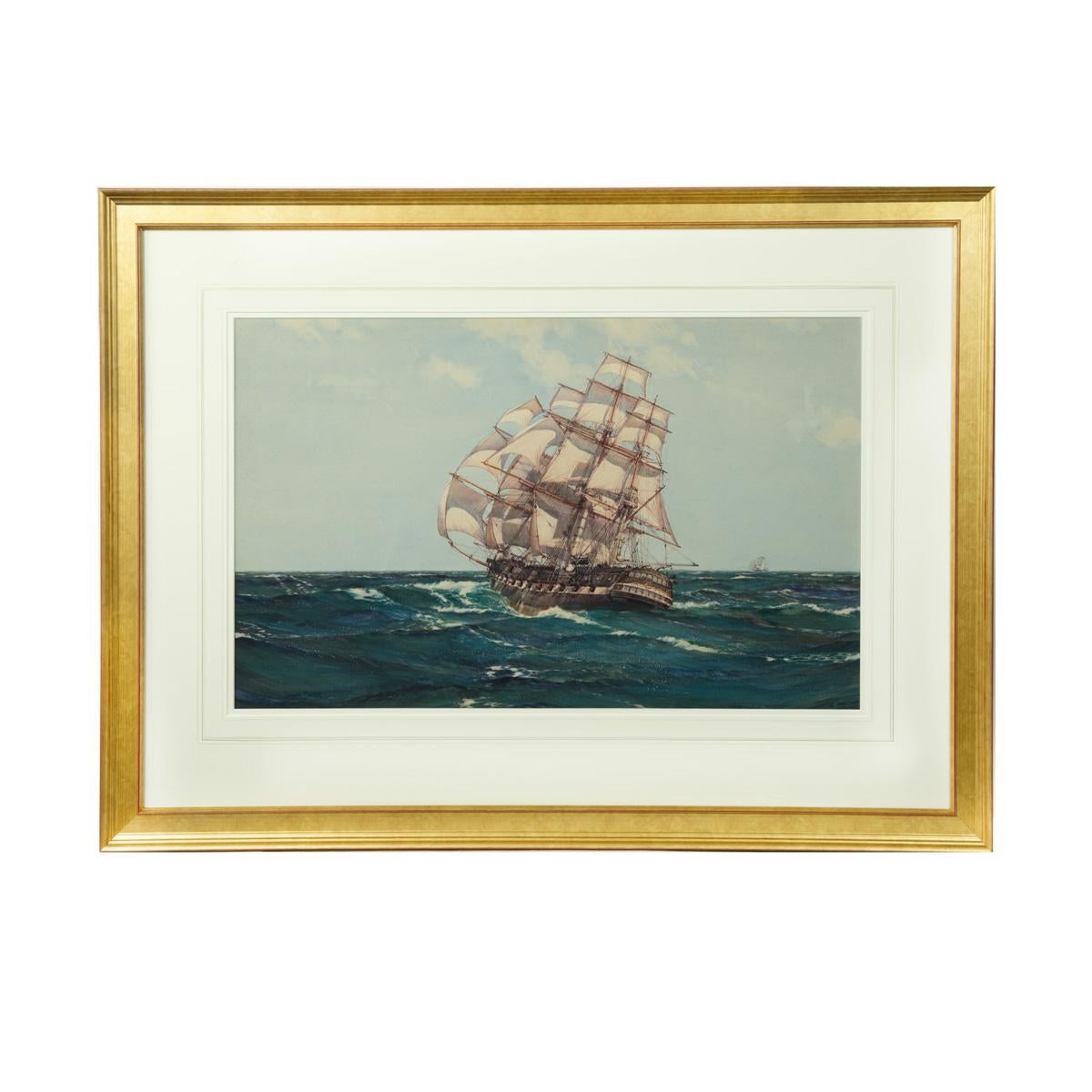 English Montague Dawson: Wind Aft, The Repulse For Sale