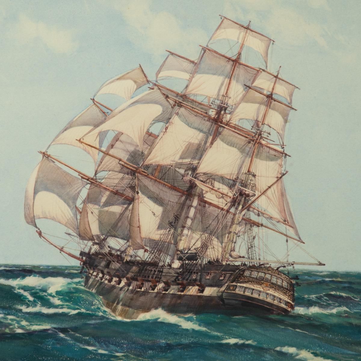 Montague Dawson: Wind Aft, The Repulse In Good Condition For Sale In Lymington, Hampshire