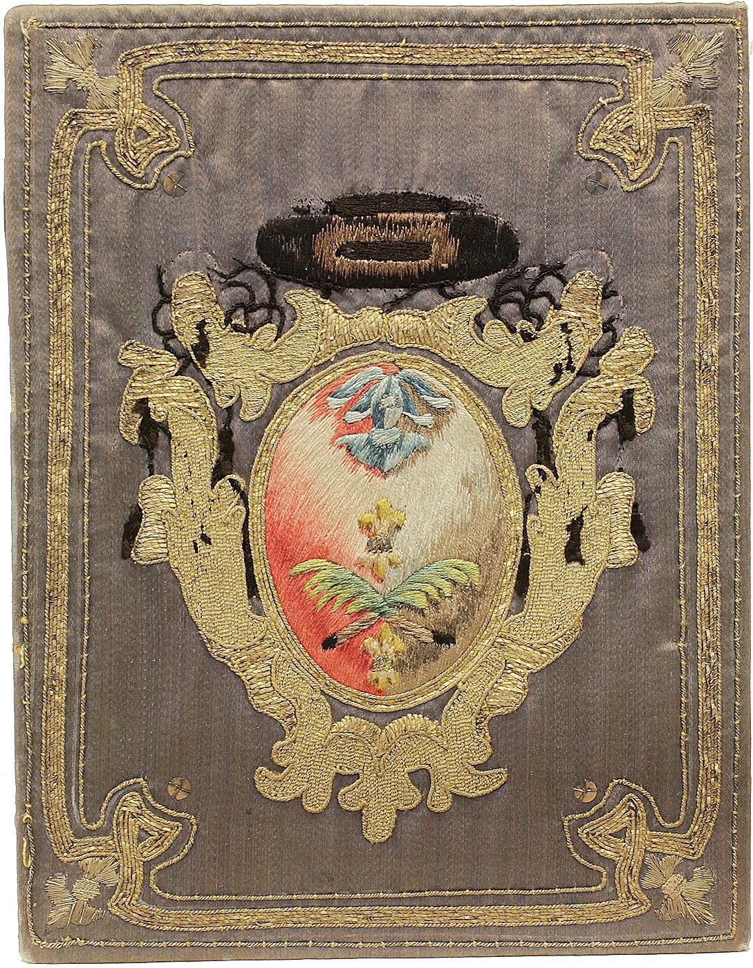 Britannique MONTALTI. Theologicam Academico. RELIURE BRODÉE RELIÉE POUR BENEDETTO LATILLA en vente