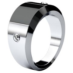 MONTANA 18k White Gold Ring with Black Onyx
